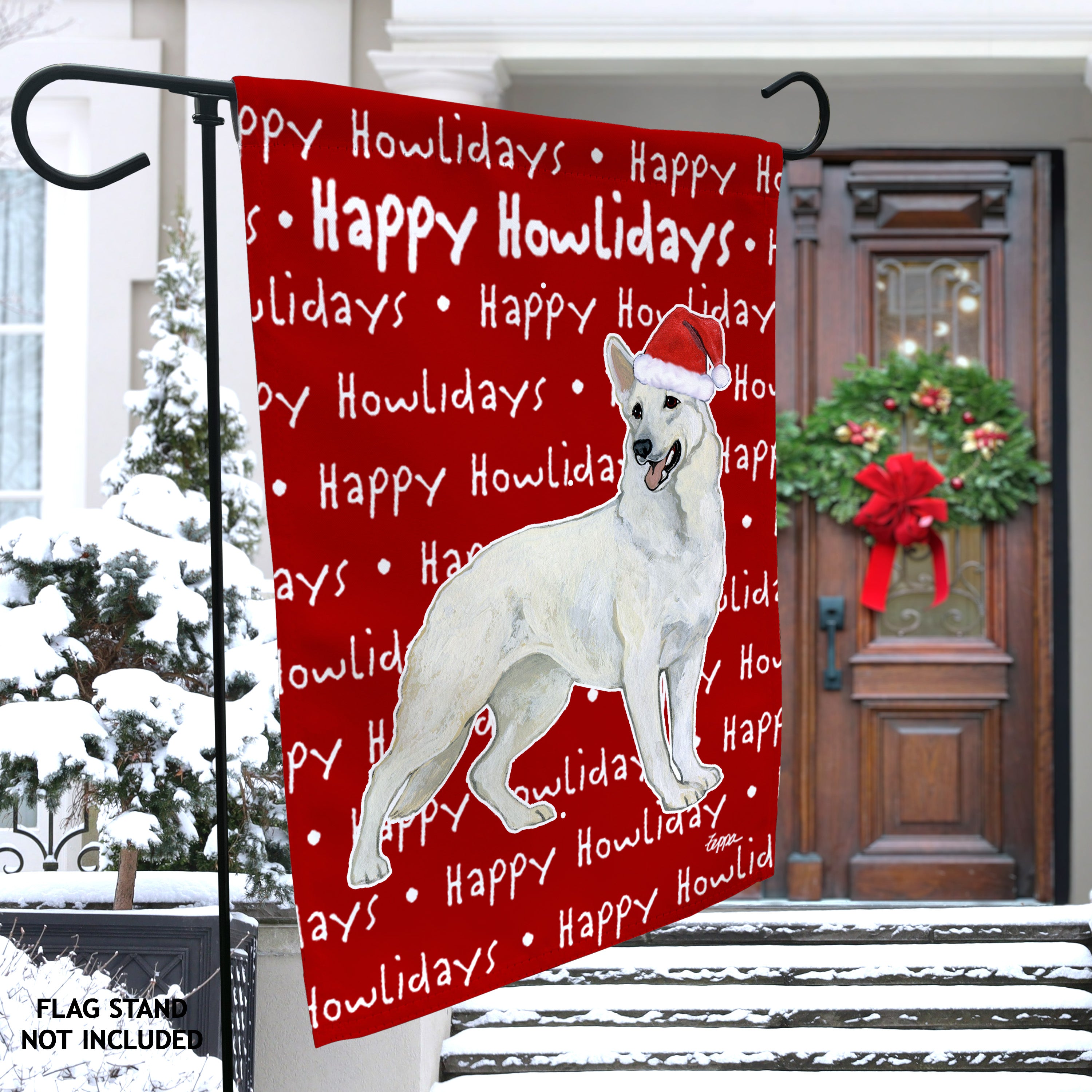 German Shepherd Christmas Garden Flag
