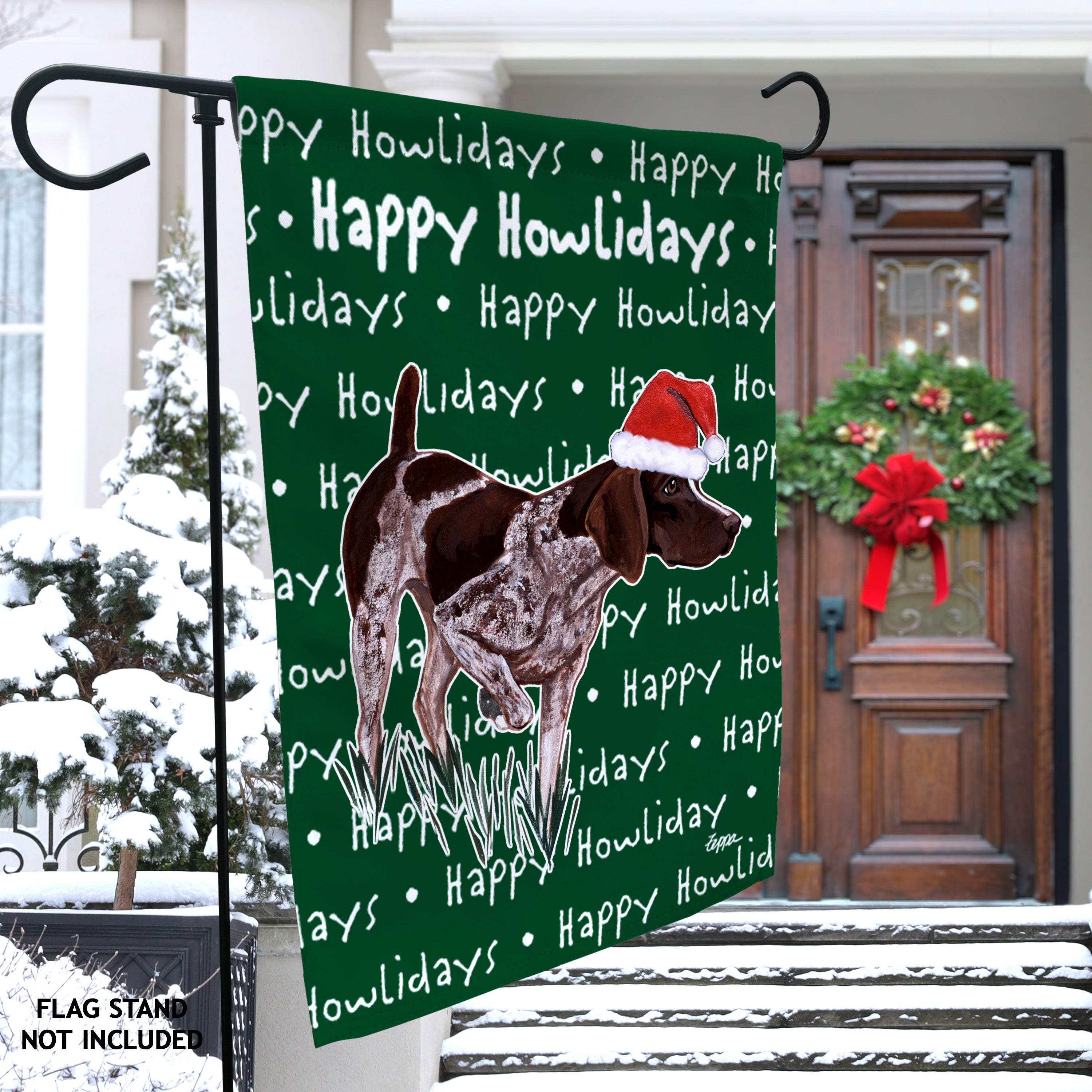 German Shorthair Pointer Christmas Garden Flag