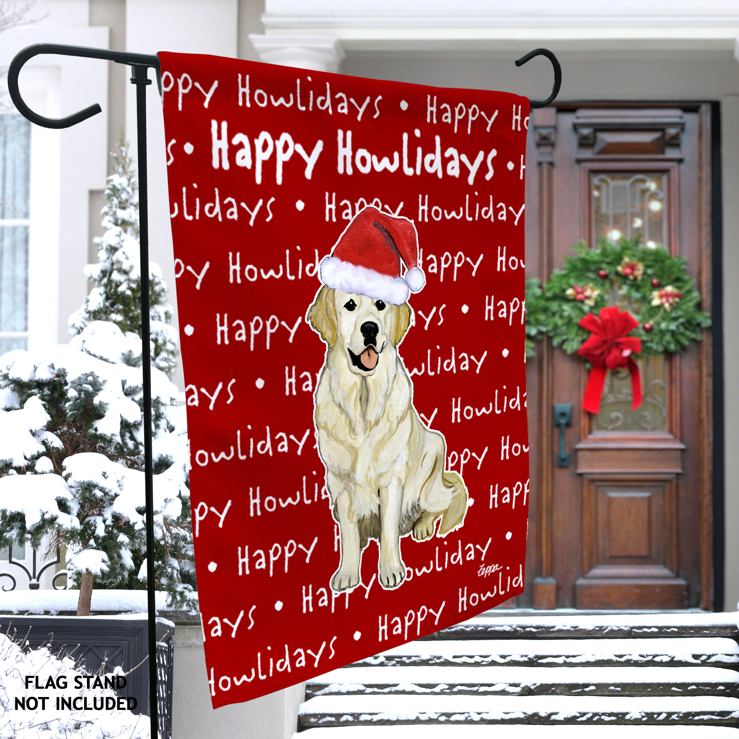 Golden Retriever Christmas Garden Flag
