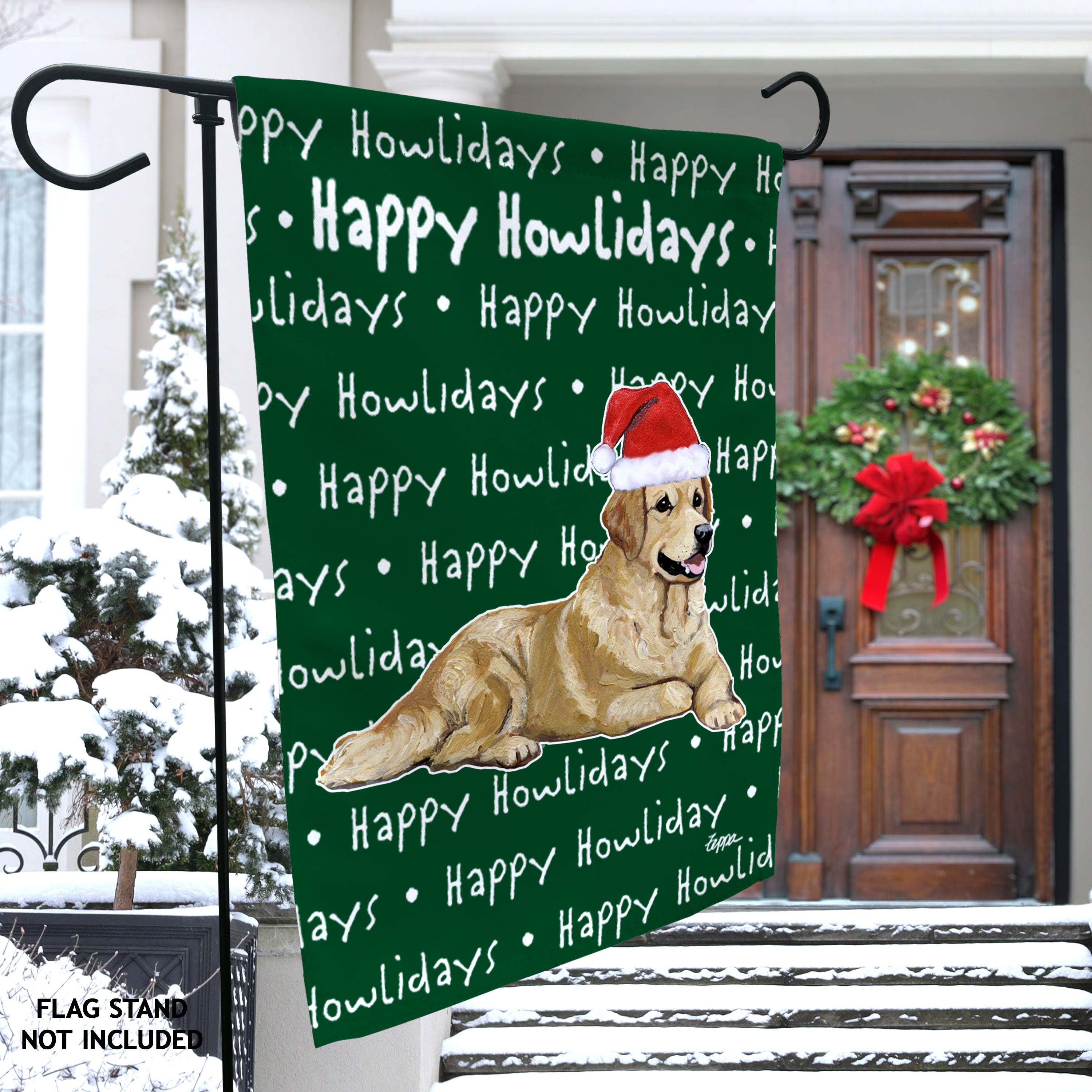 Golden Retriever Christmas Garden Flag