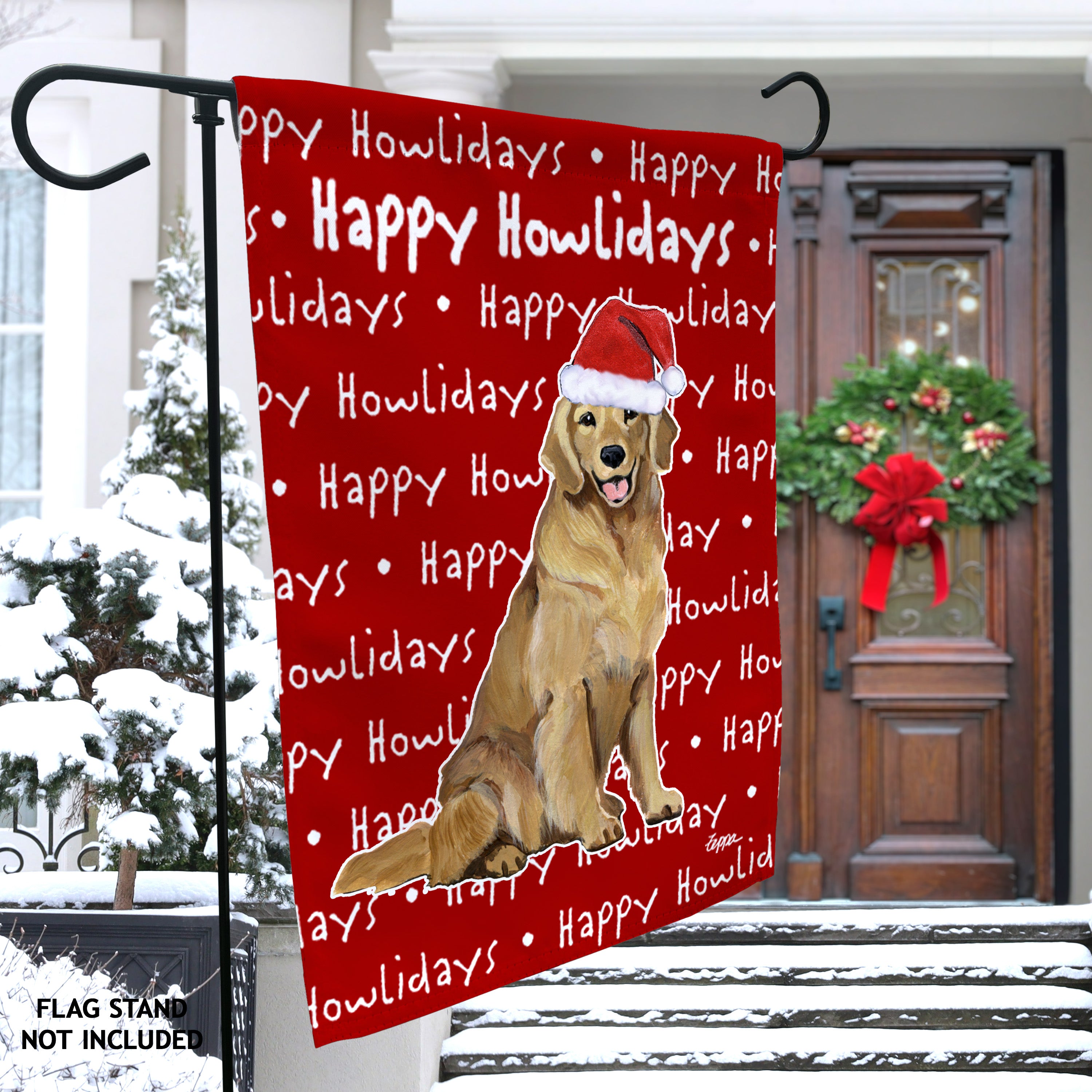 Golden Retriever Christmas Garden Flag