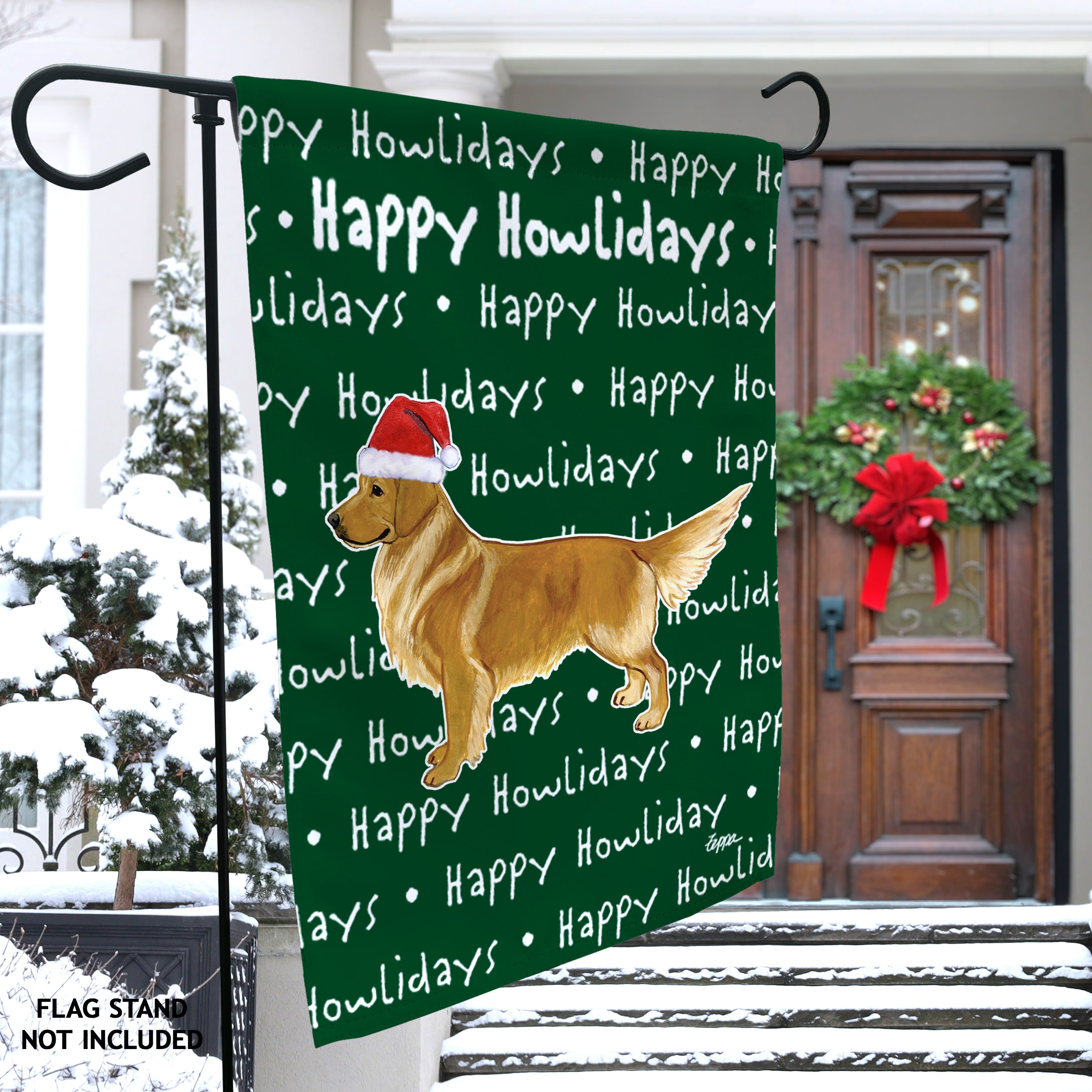 Golden Retriever Christmas Garden Flag