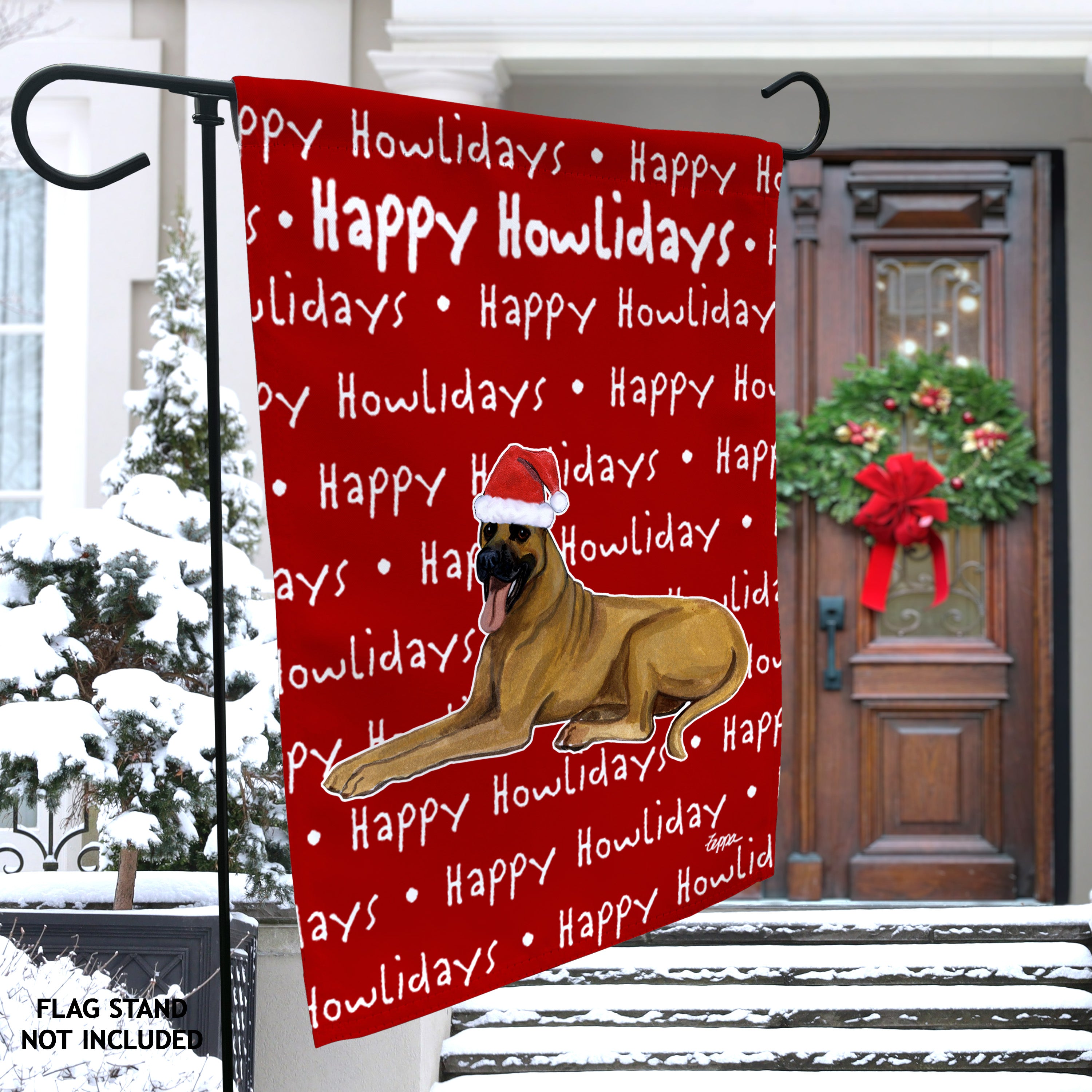 Great Dane Christmas Garden Flag