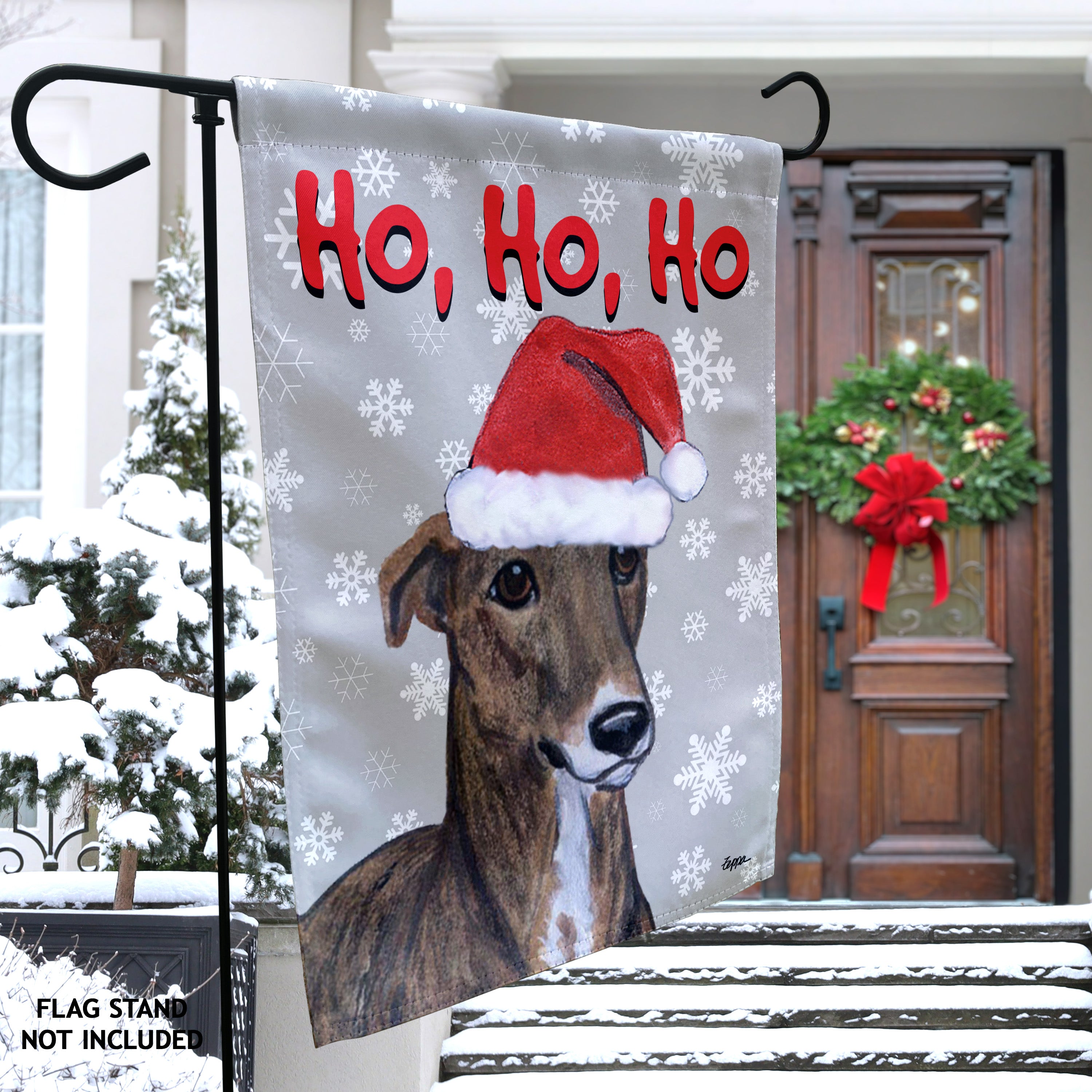 Greyhound Christmas Garden Flag