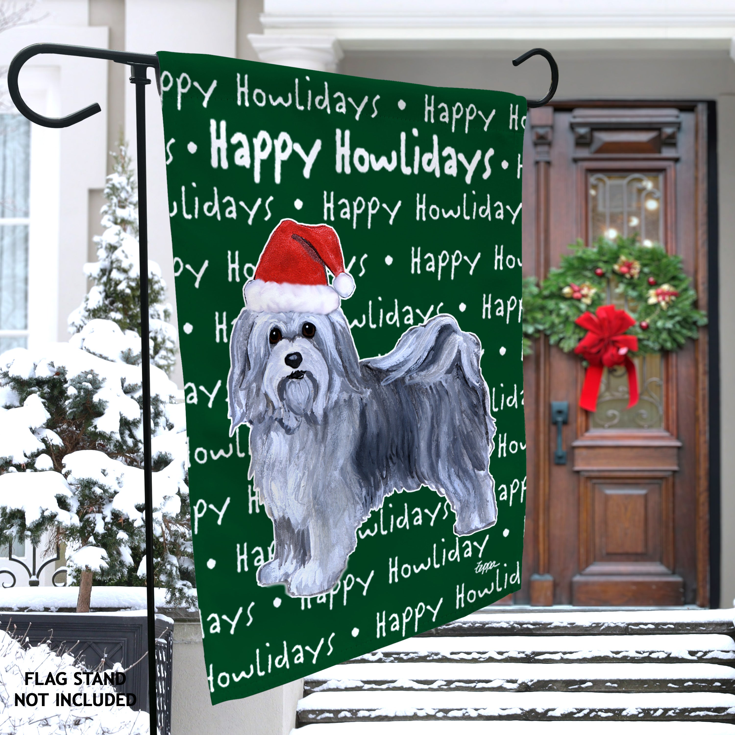 Havanese Christmas Garden Flag
