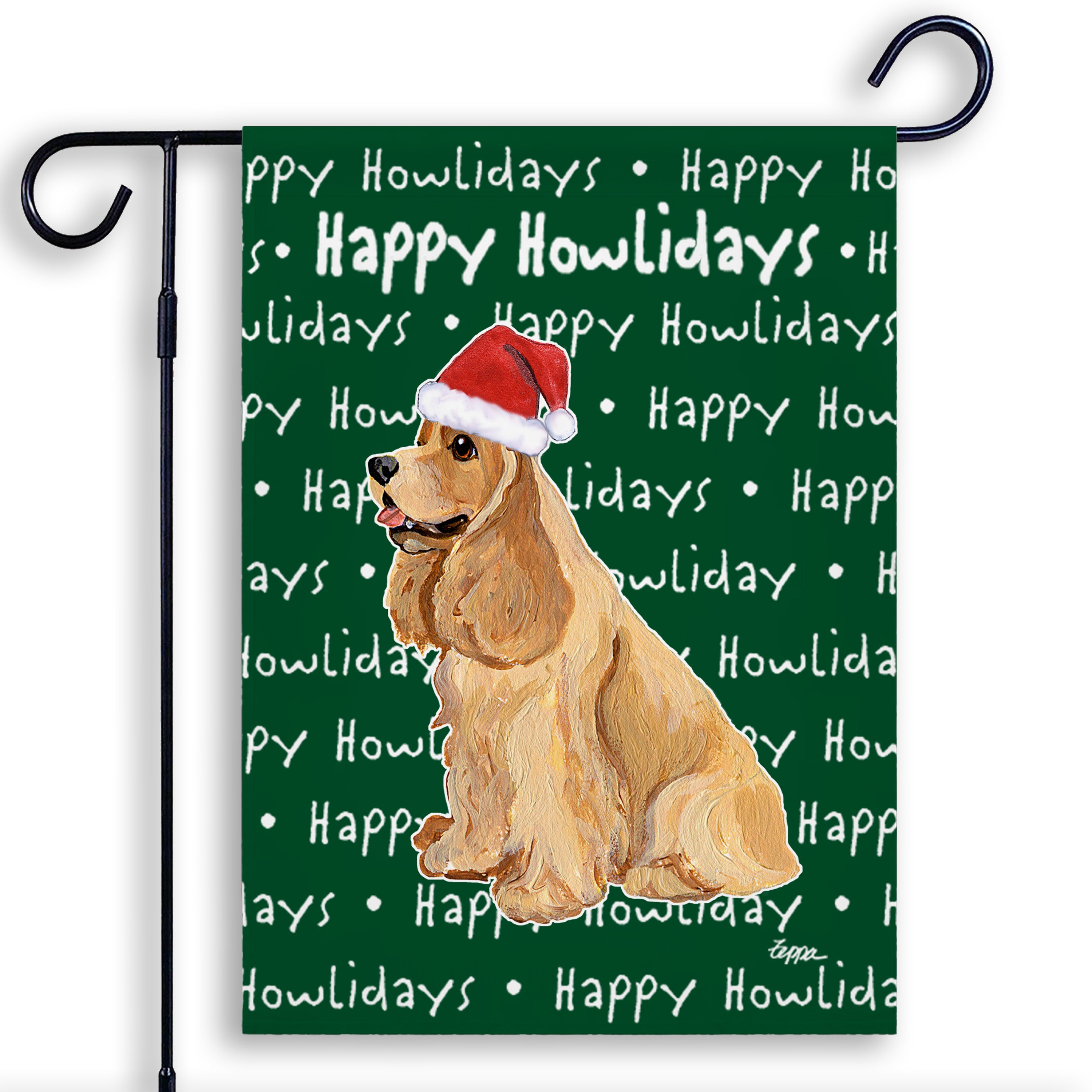 American Cocker Spaniel Christmas Garden Flag