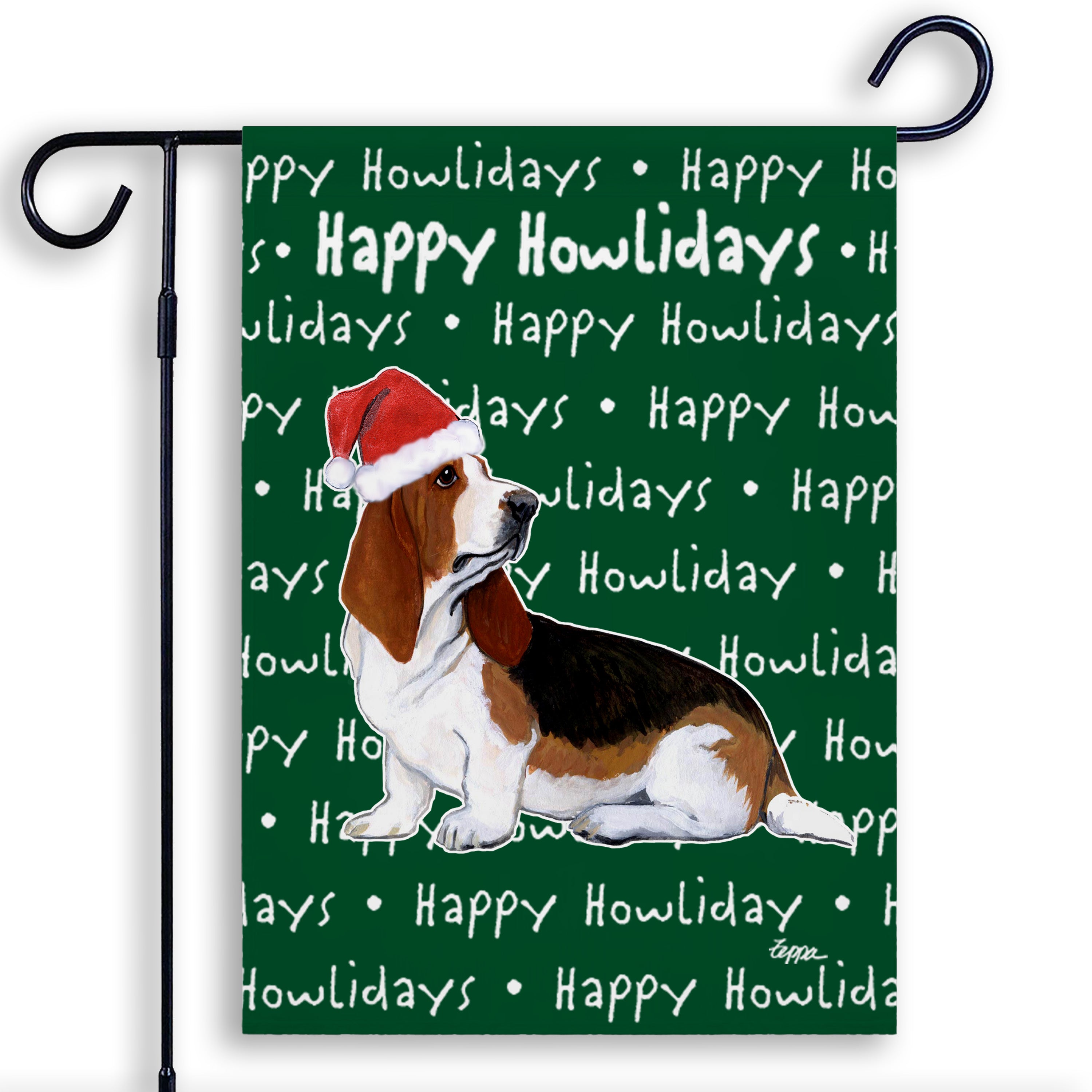 Basset Hound      Christmas Garden Flag