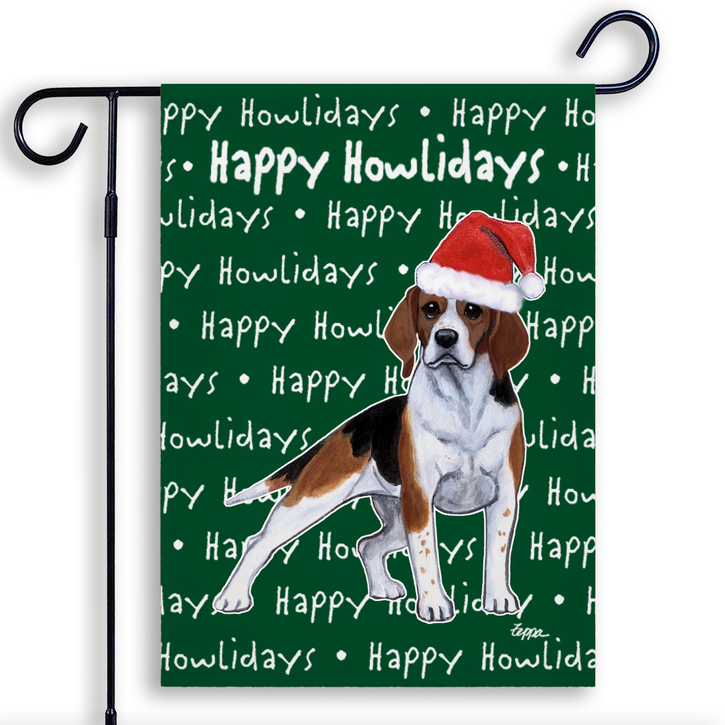 Beagle Christmas Garden Flag