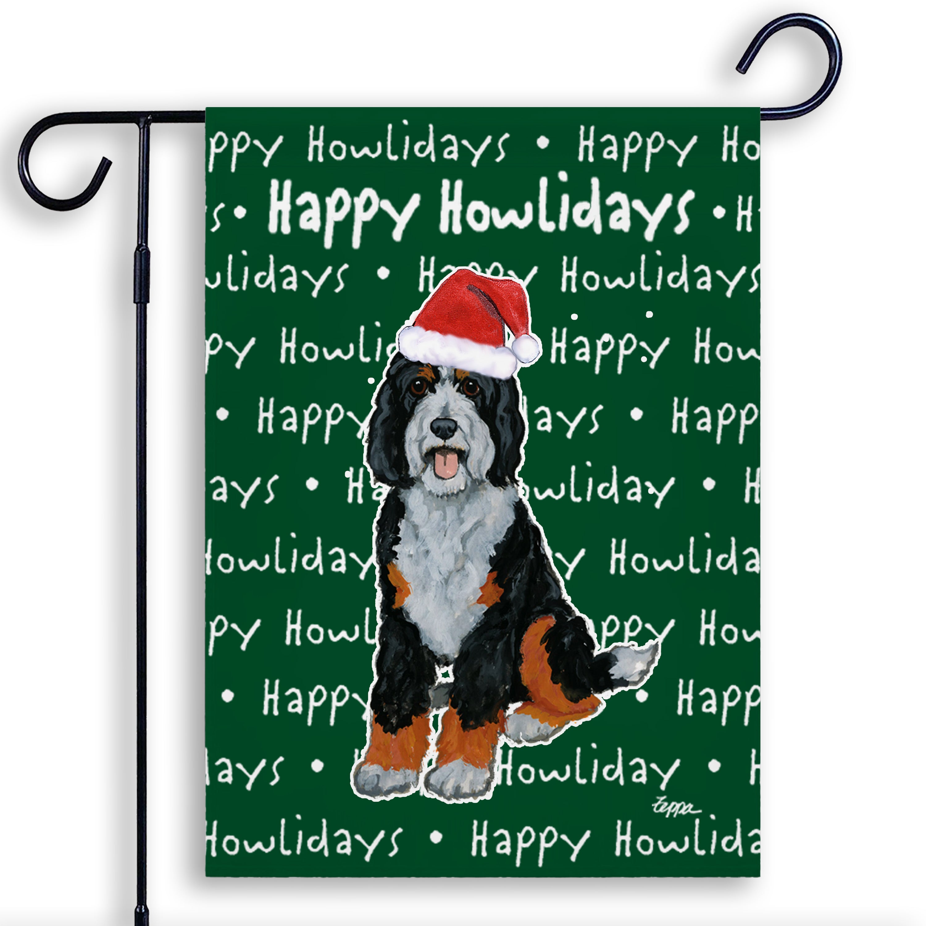 Bernedoodle Christmas Garden Flag