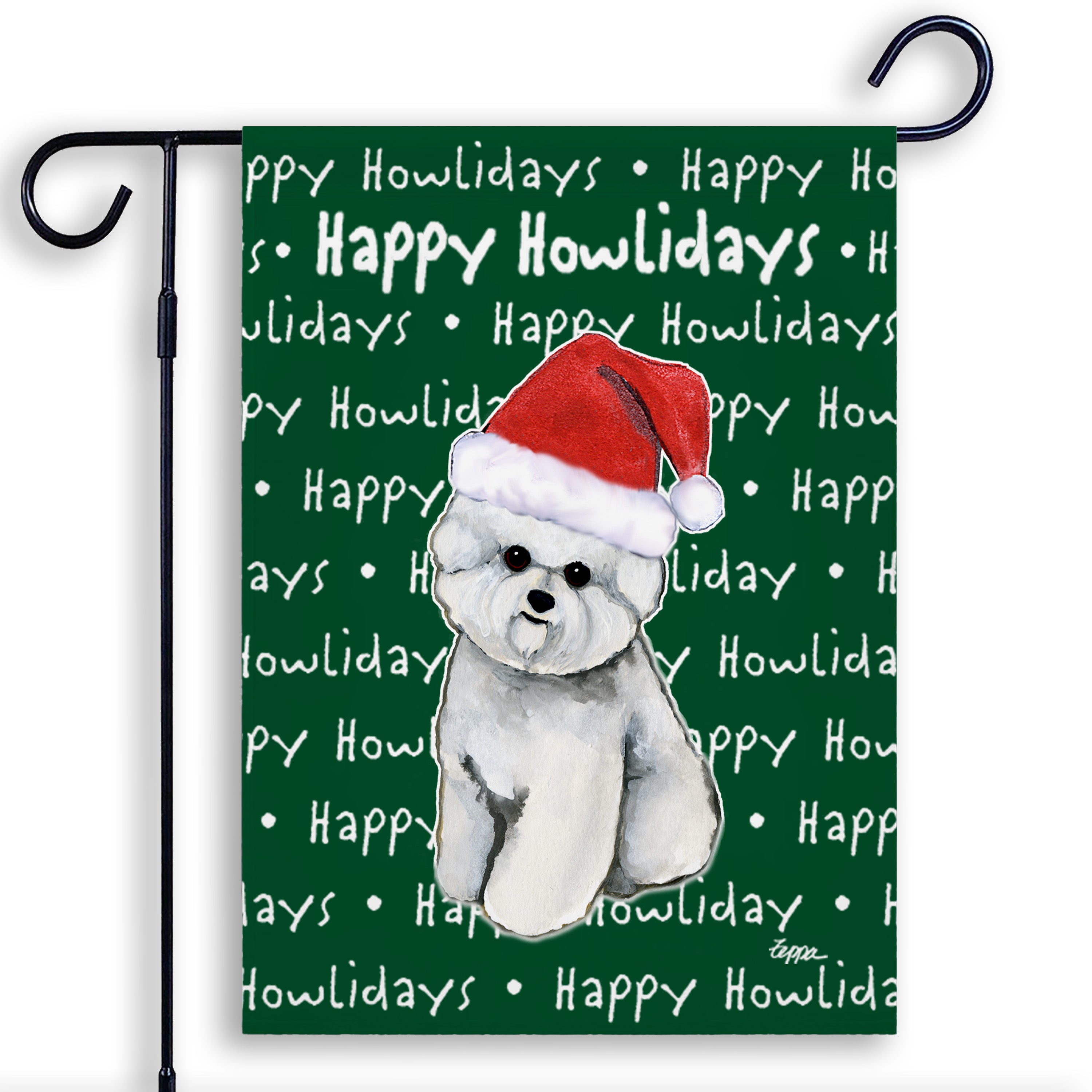 Bichon Frise Christmas Garden Flag