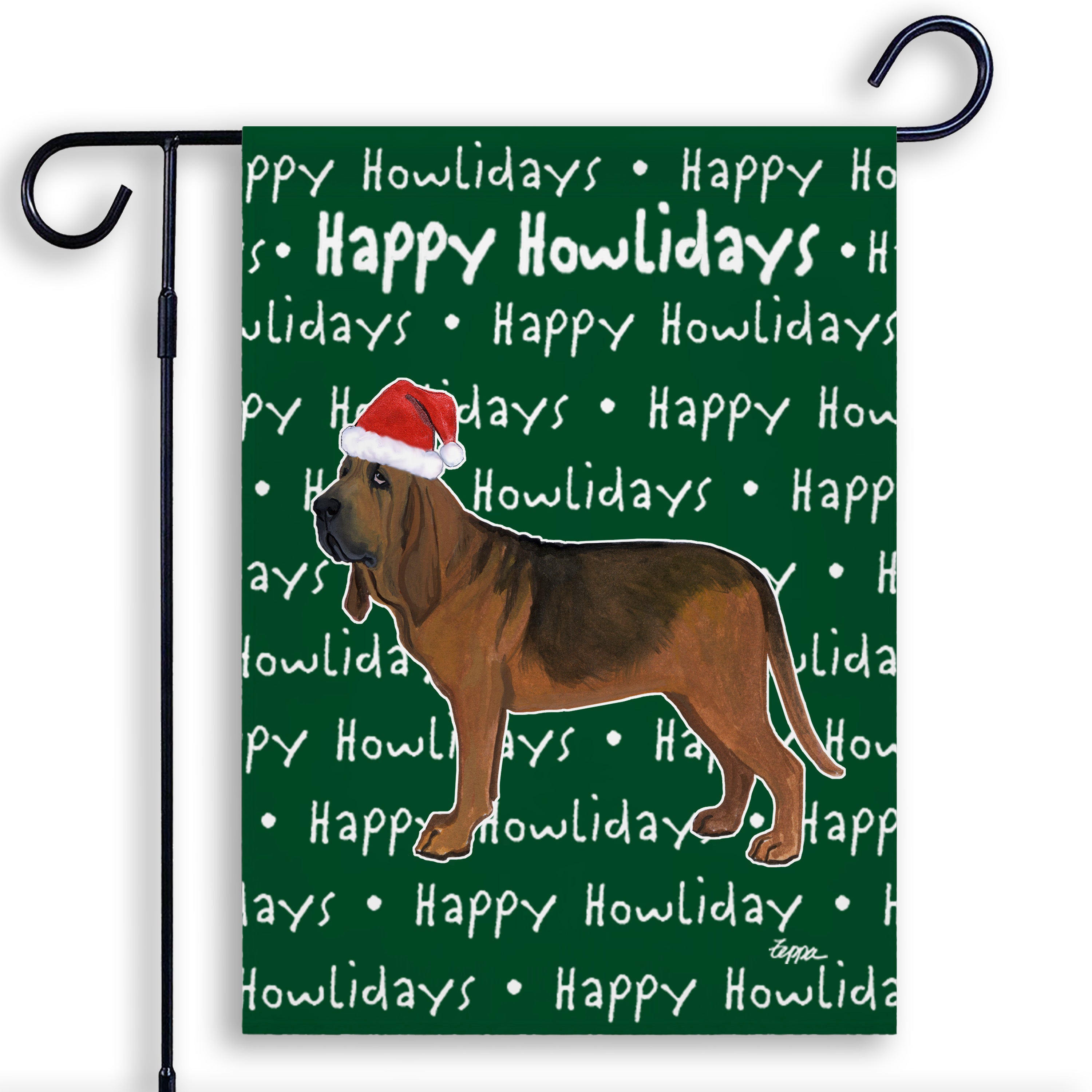 Bloodhound Christmas Garden Flag