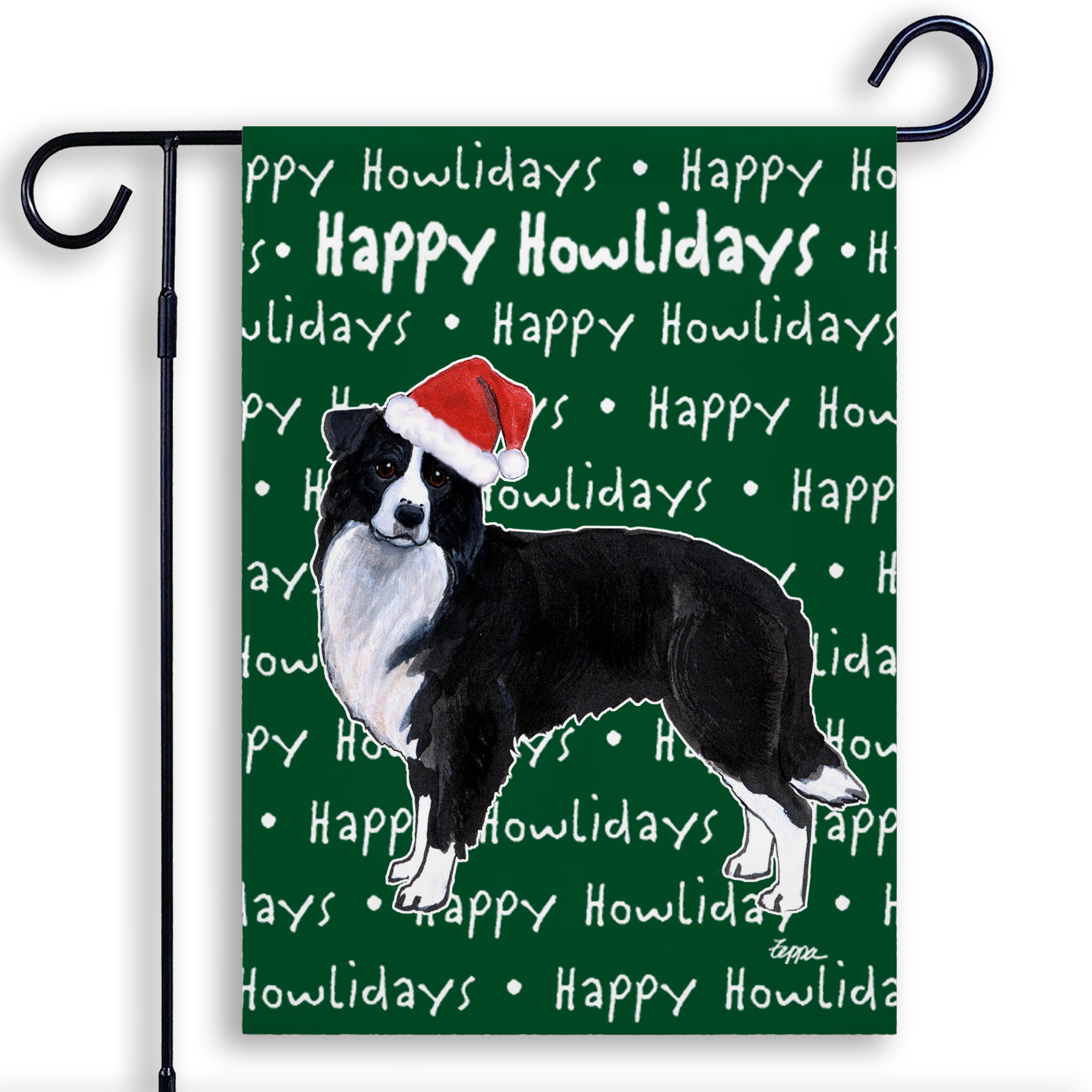 Border Collie Christmas Garden Flag