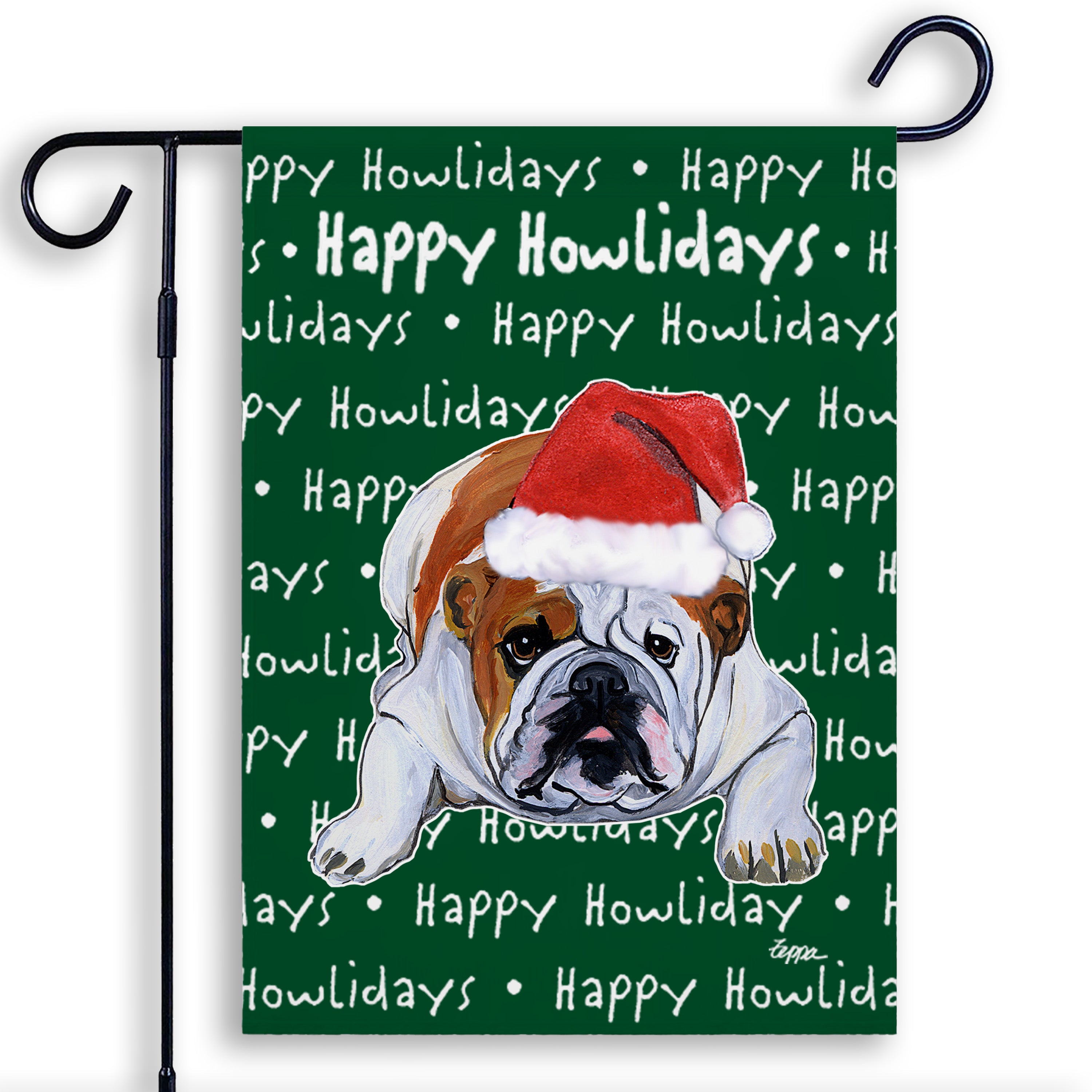 English Bulldog Christmas Garden Flag