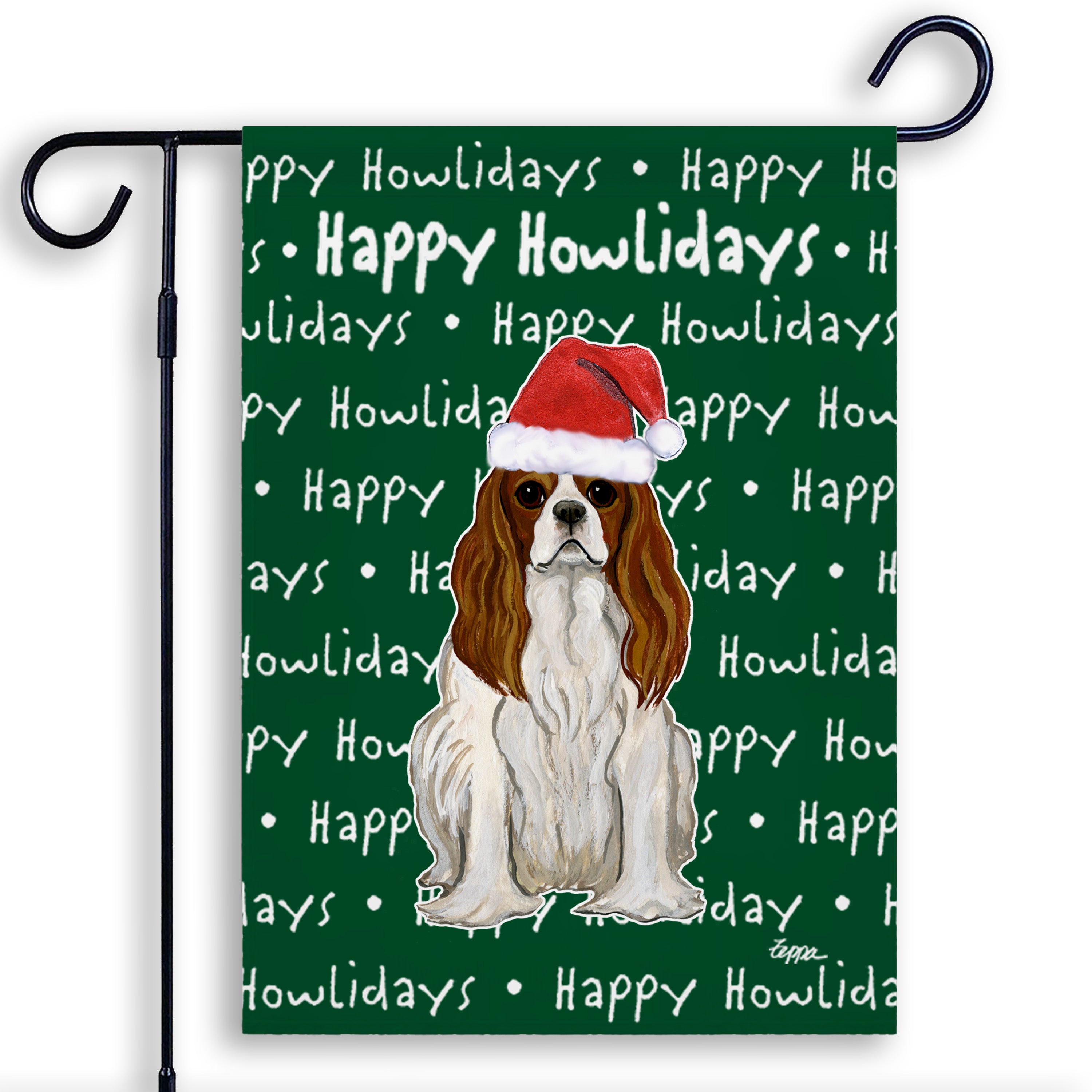 Cavalier King Charles Spaniel Christmas Garden Flag