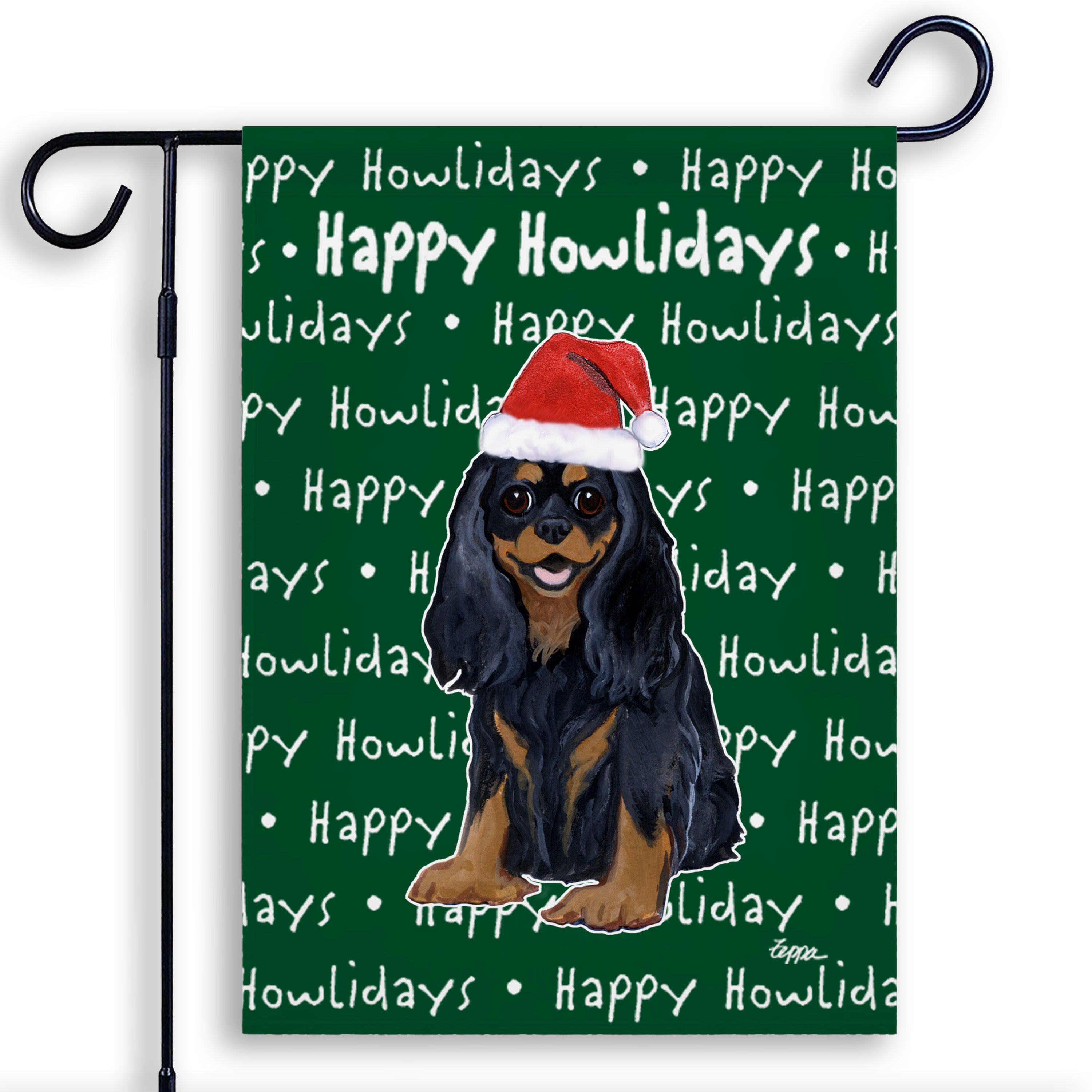 Cavalier King Charles Spaniel Christmas Garden Flag