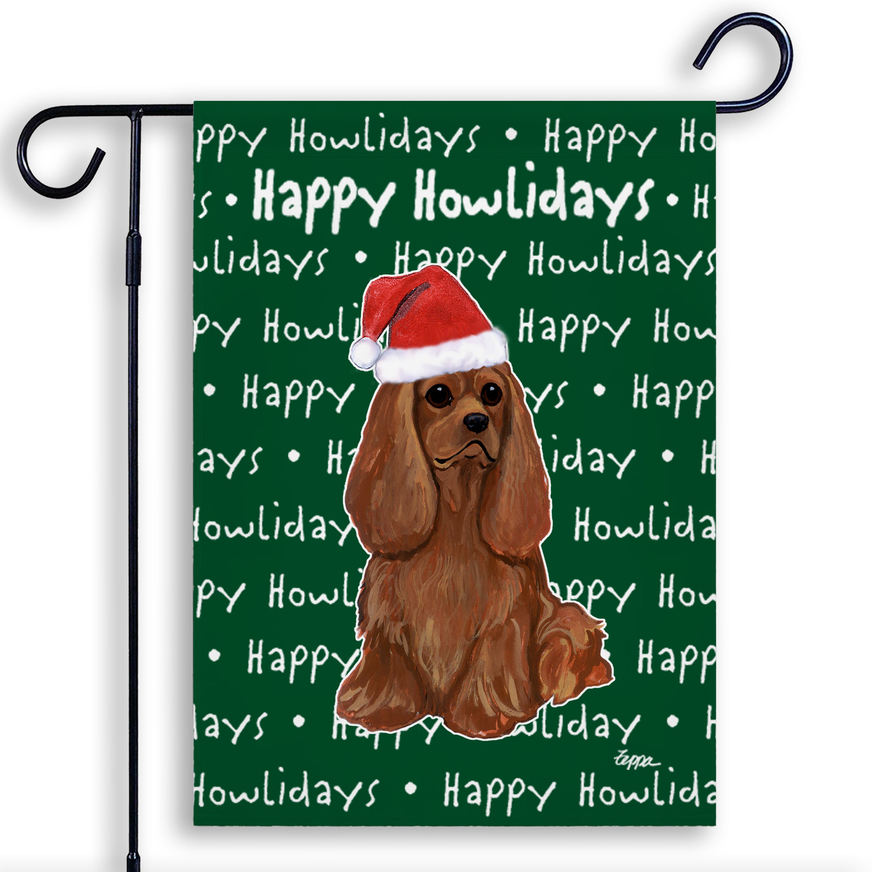 Cavalier King Charles Spaniel Christmas Garden Flag