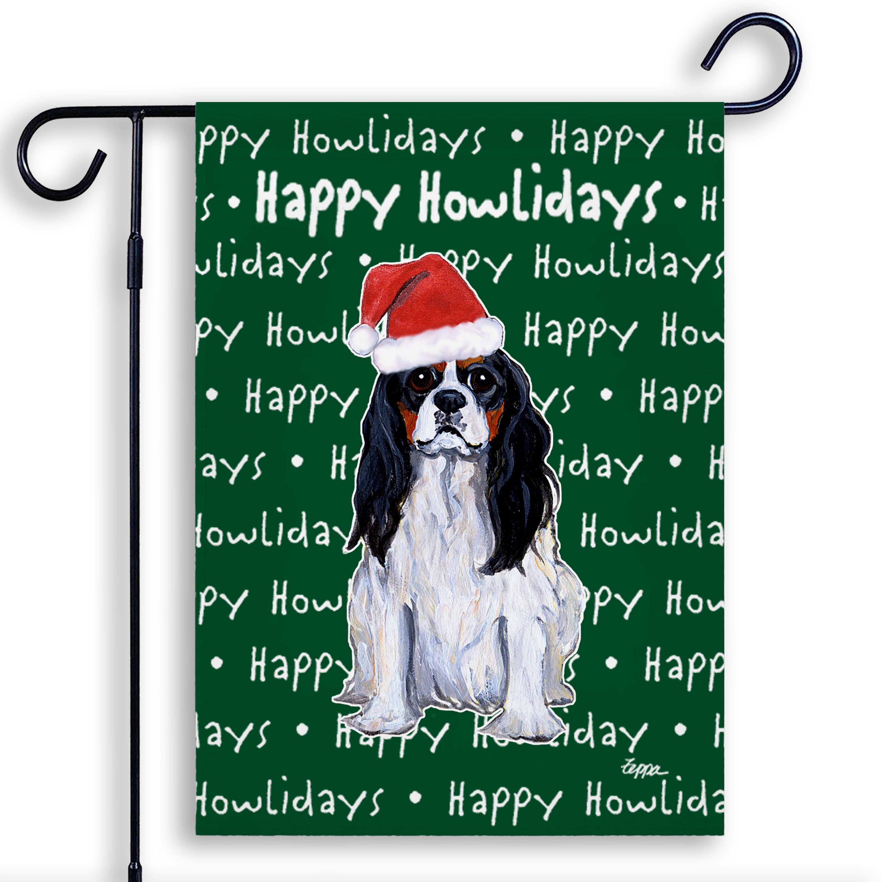 Cavalier King Charles Spaniel Christmas Garden Flag