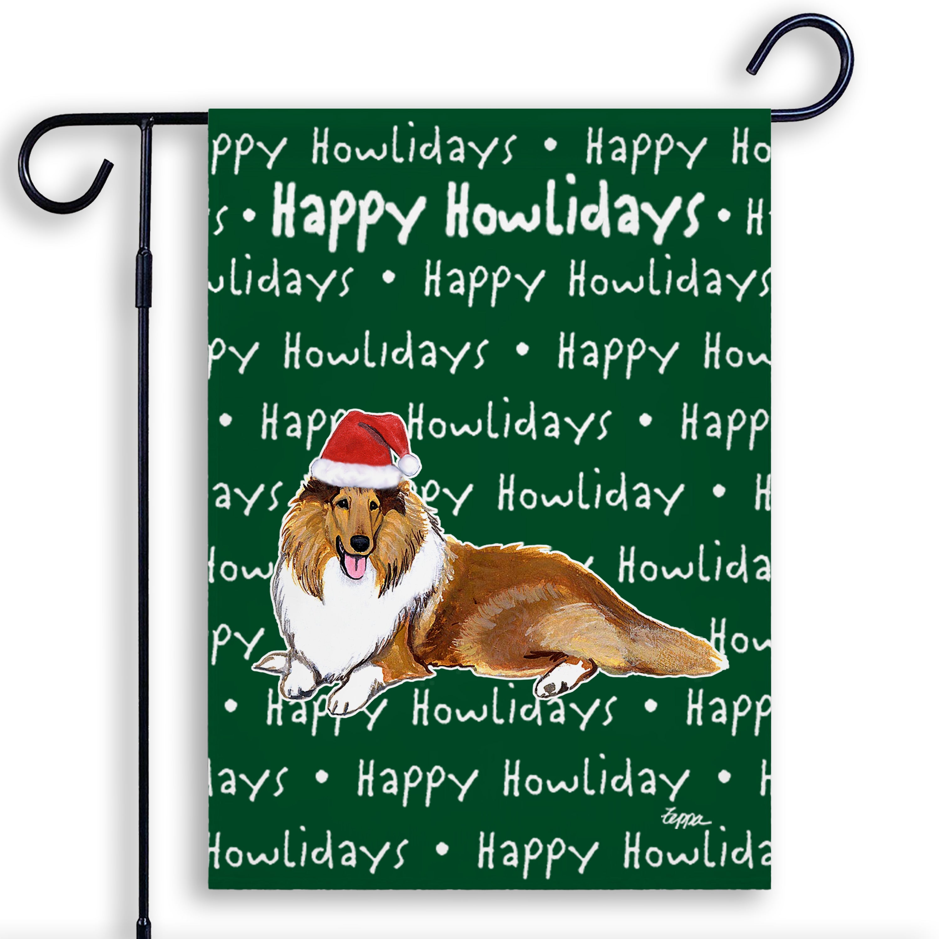 Collie Christmas Garden Flag