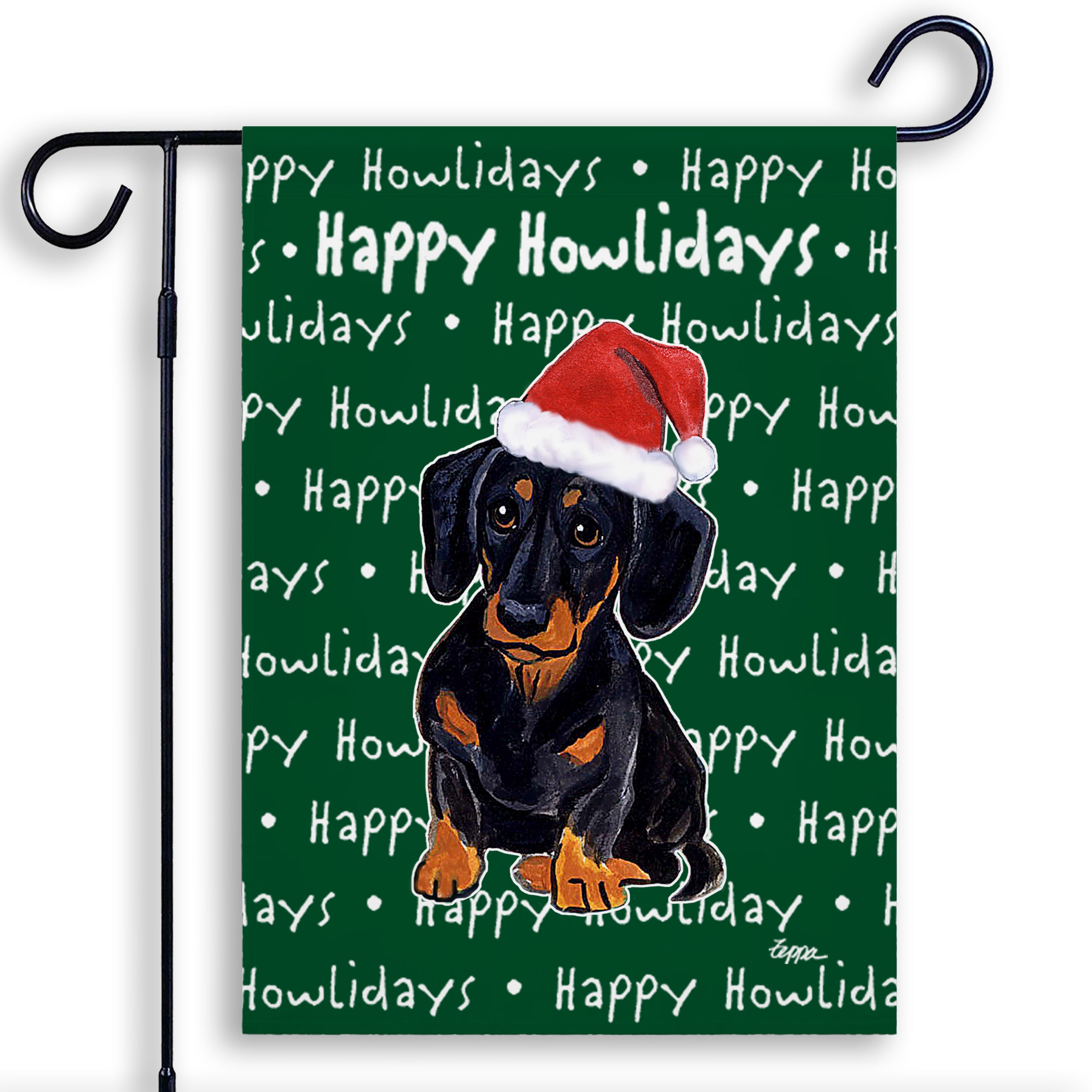 Dachshund Christmas Garden Flag