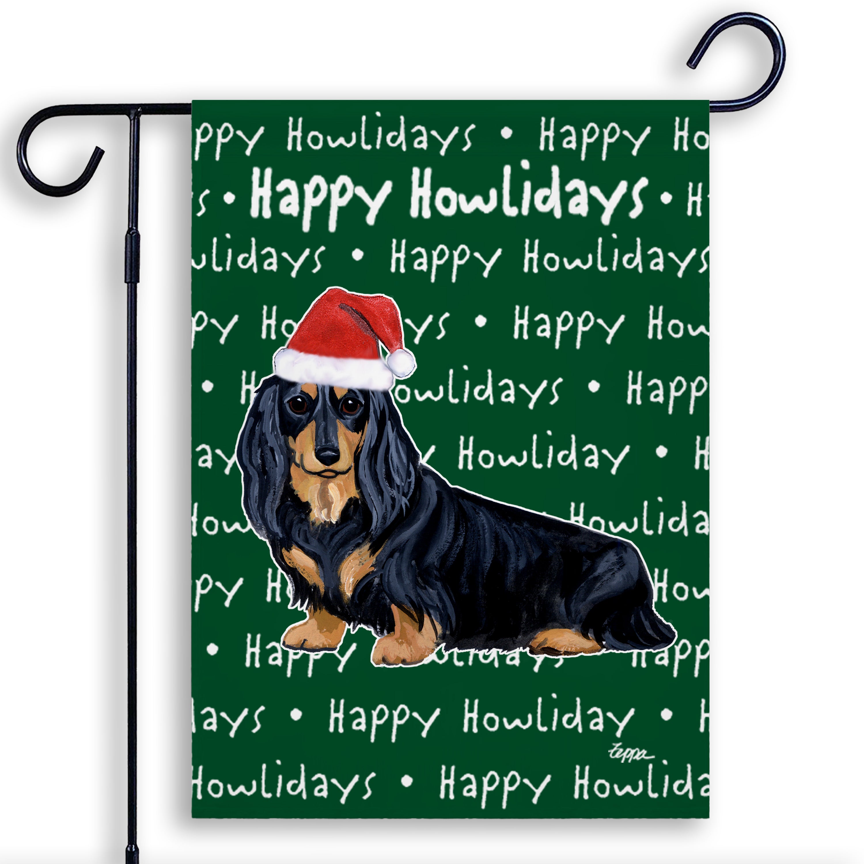 Dachshund Christmas Garden Flag