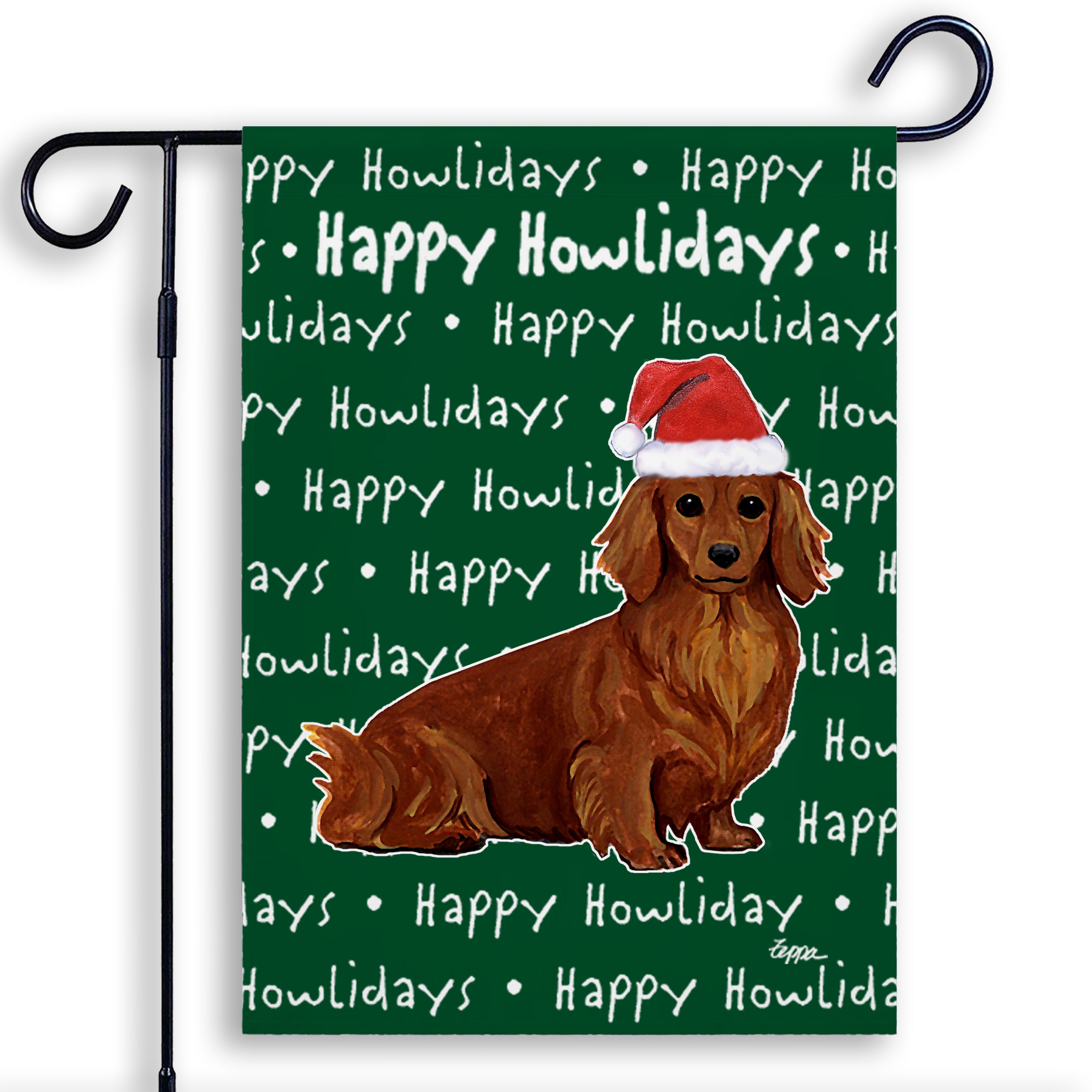 Dachshund Christmas Garden Flag