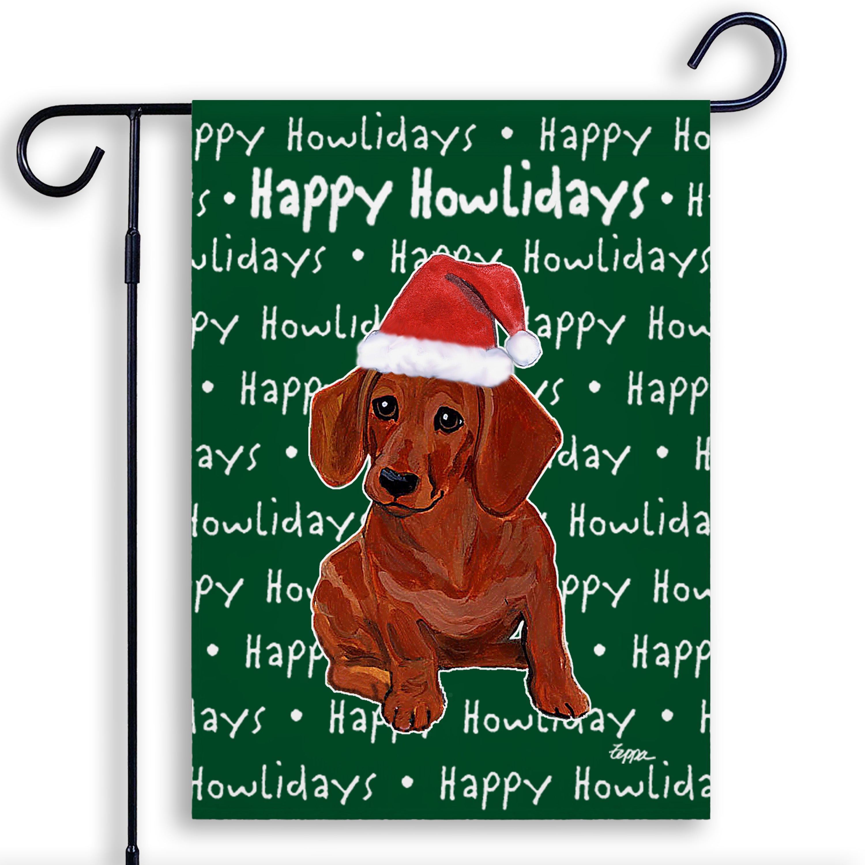 Dachshund Christmas Garden Flag