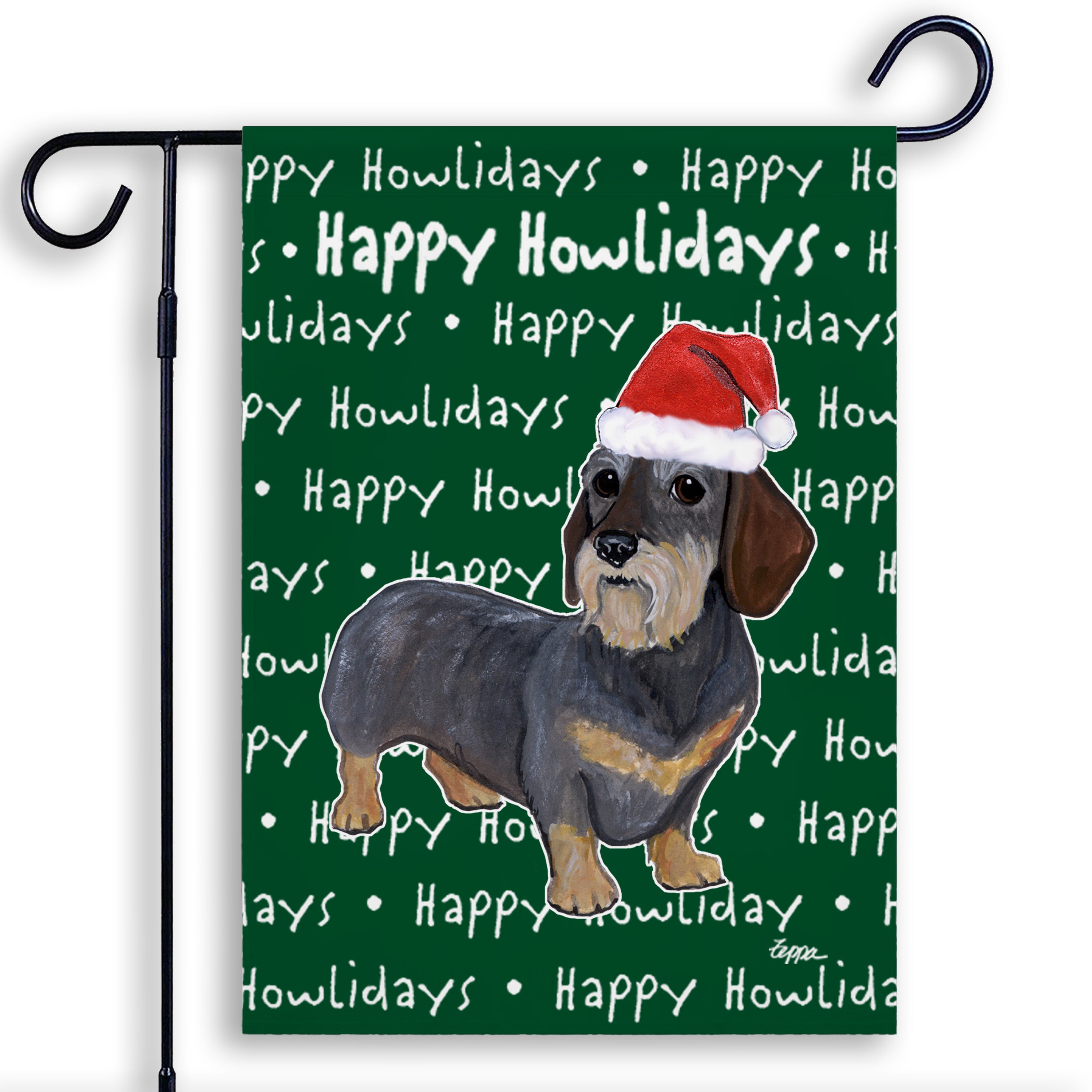 Dachshund Christmas Garden Flag