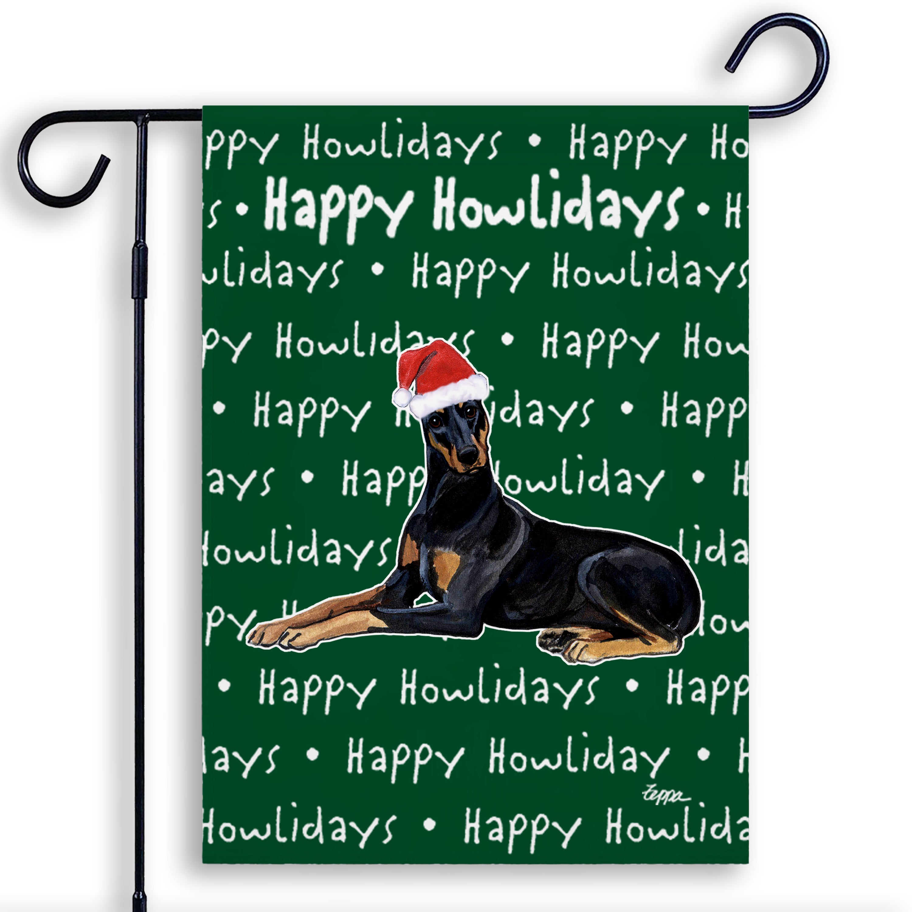 Doberman Pincher Christmas Garden Flag