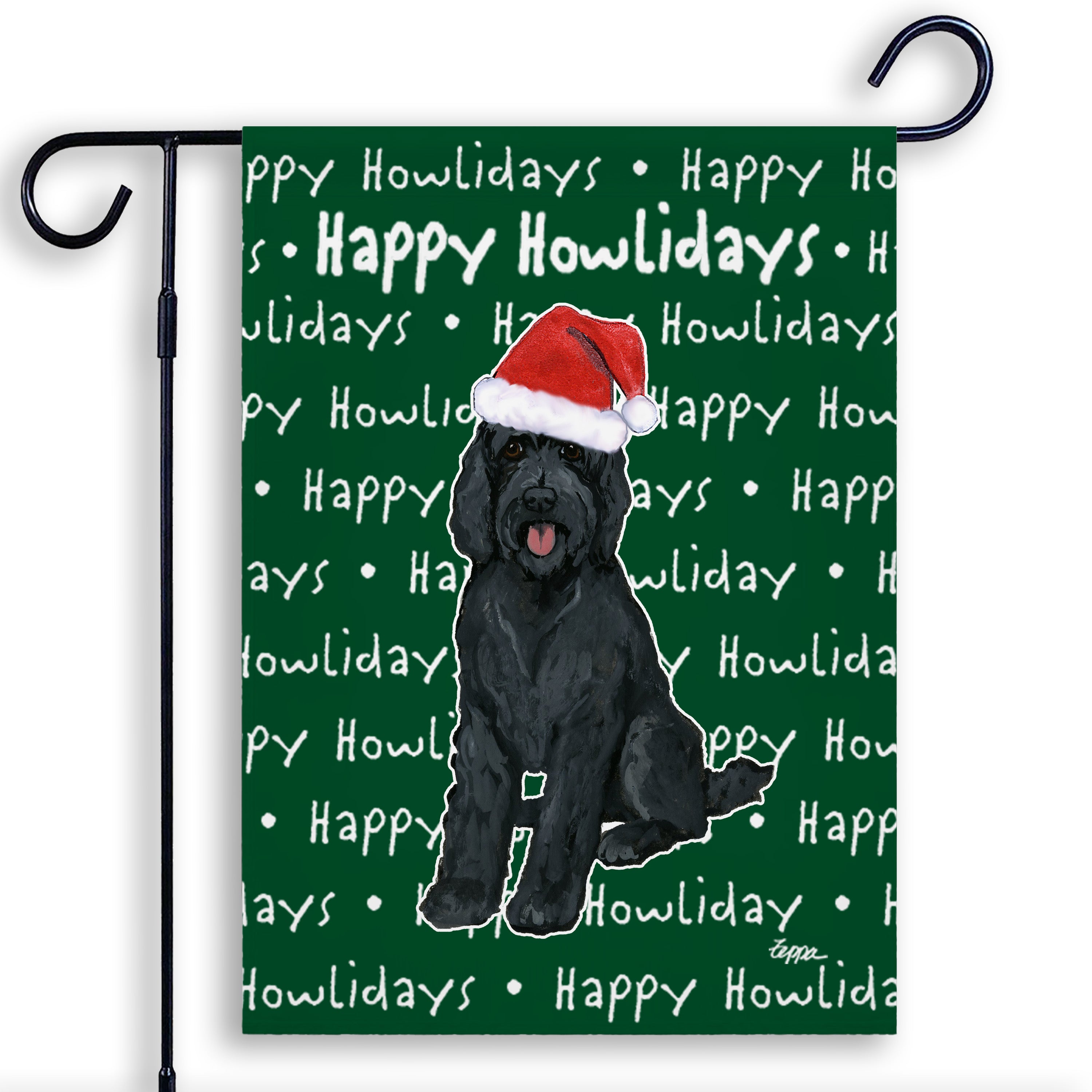 Golden-Labra Doodle Christmas Garden Flag