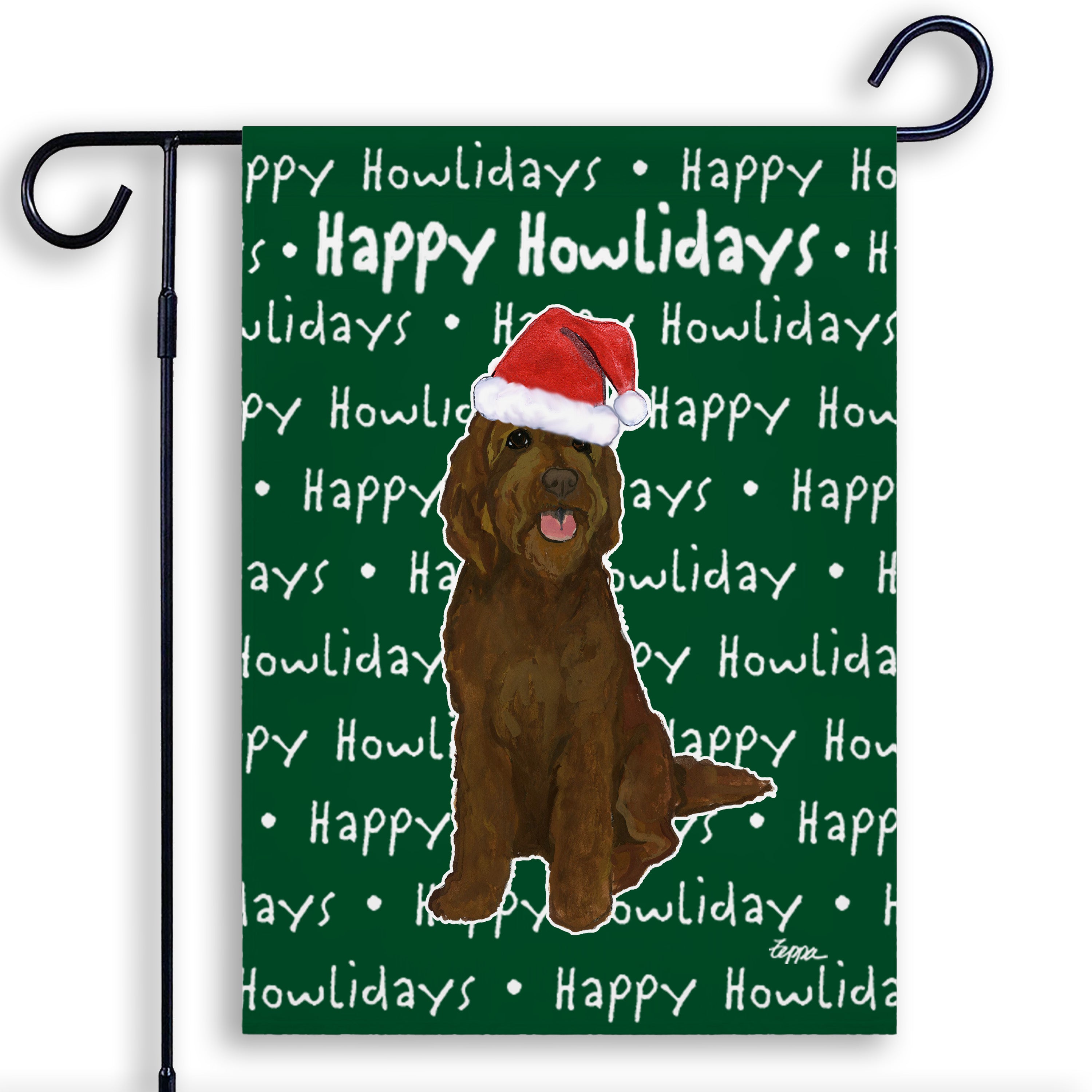 Golden-Labra Doodle Christmas Garden Flag