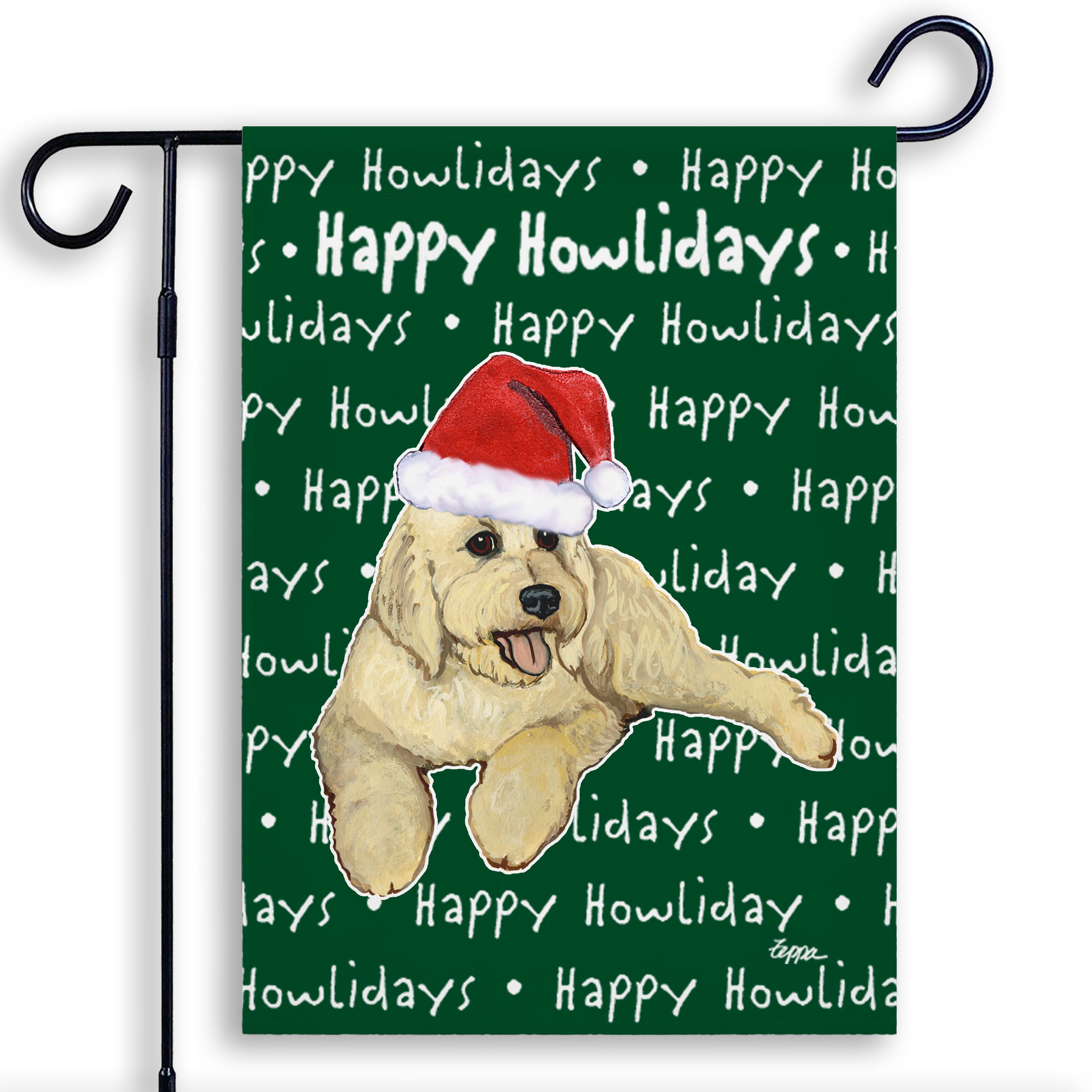 Golden-Labra Doodle Christmas Garden Flag
