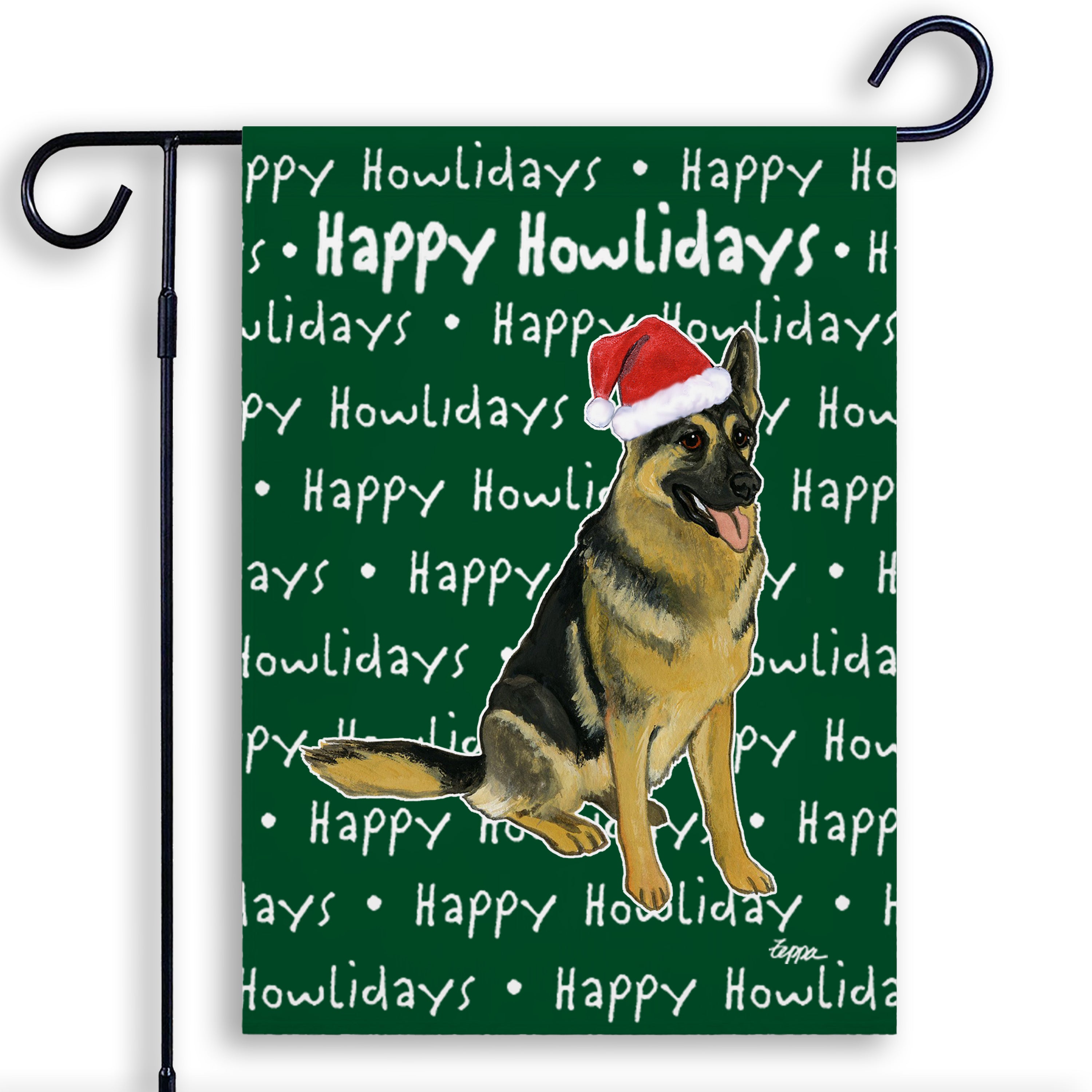 German Shepherd Christmas Garden Flag