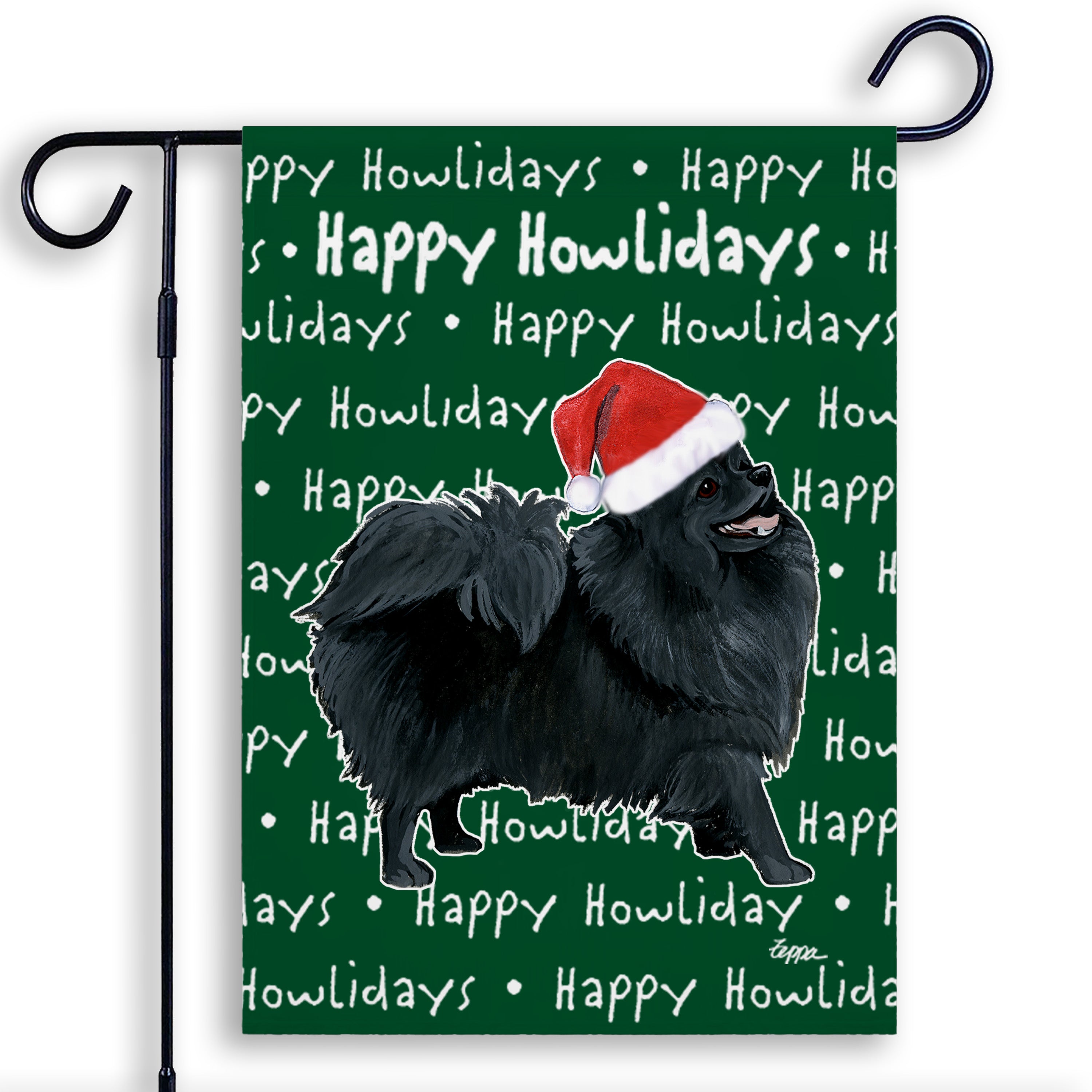 Pomeranian Christmas Garden Flag