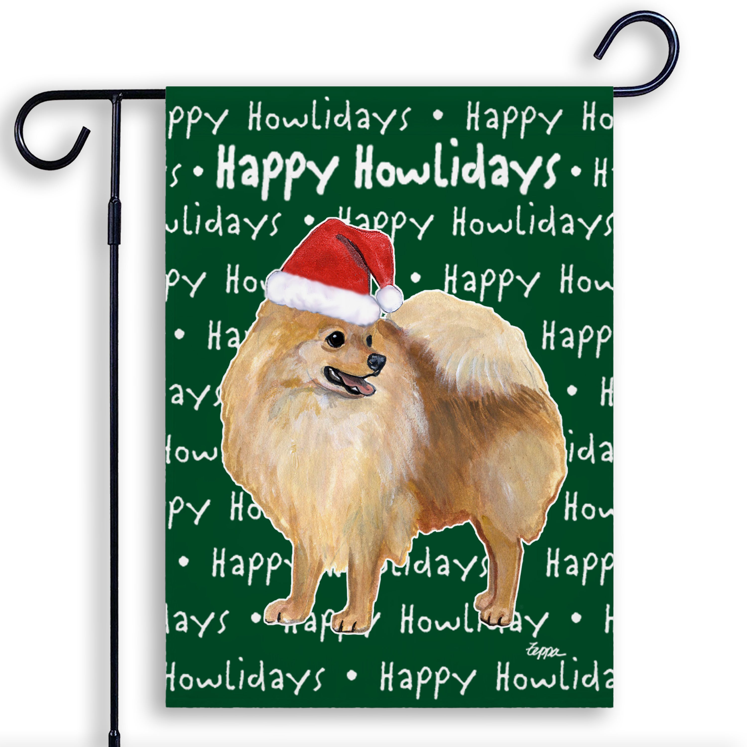Pomeranian Christmas Garden Flag