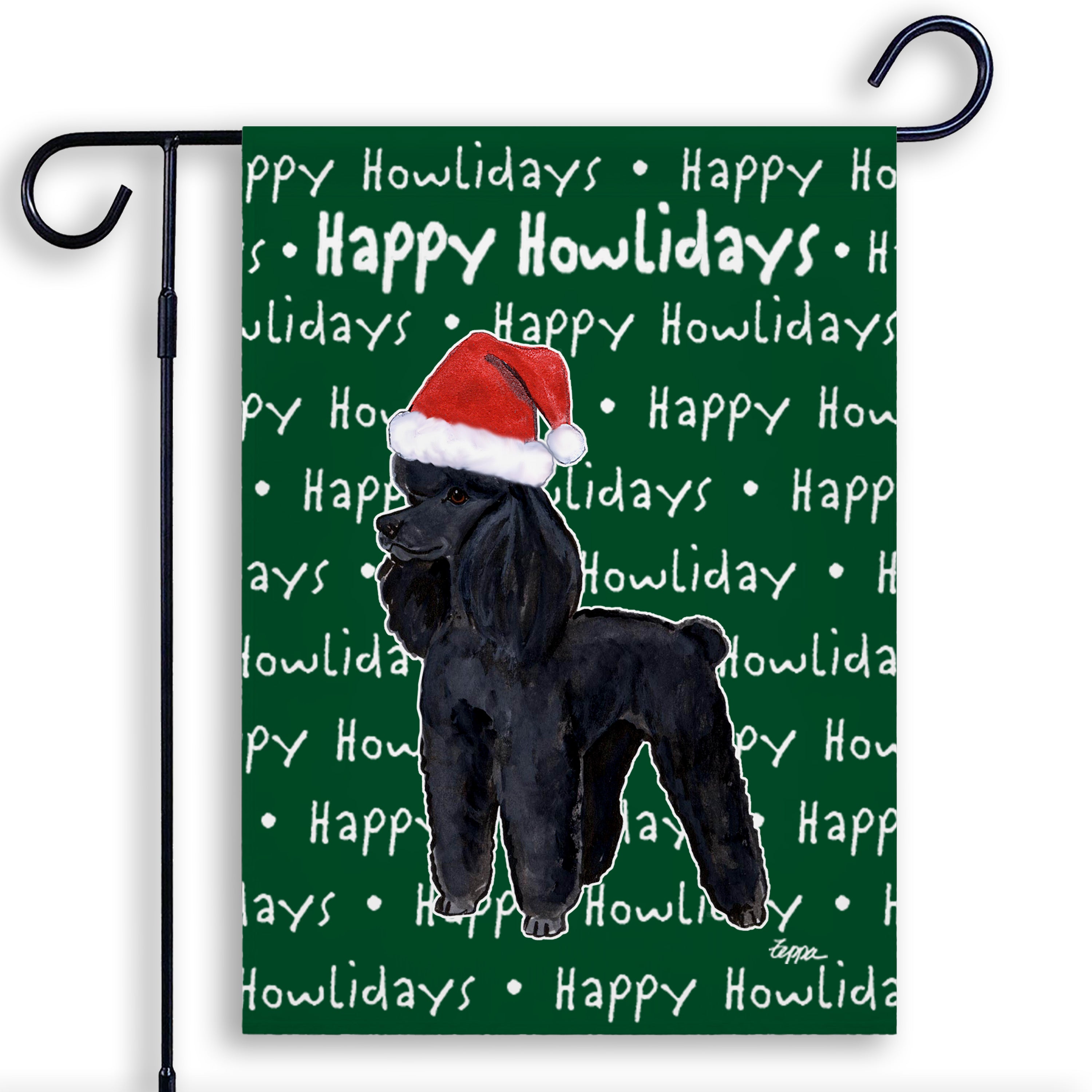Poodle Christmas Garden Flag