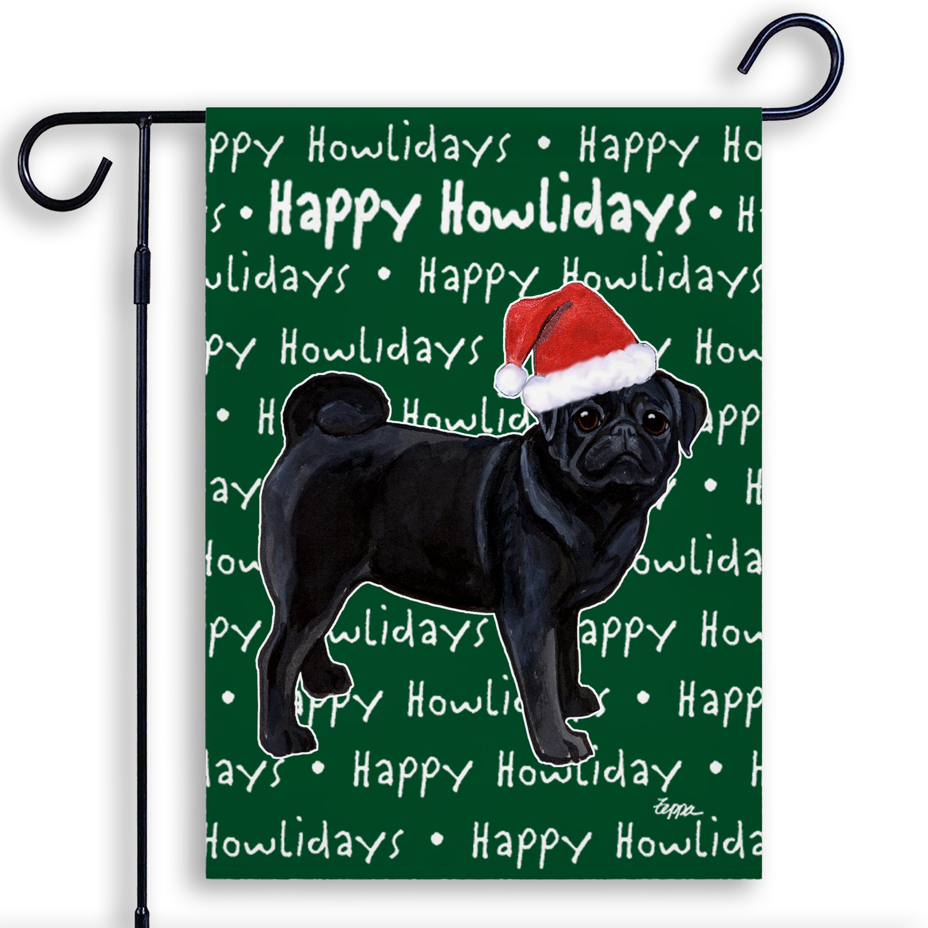 Pug Christmas Garden Flag