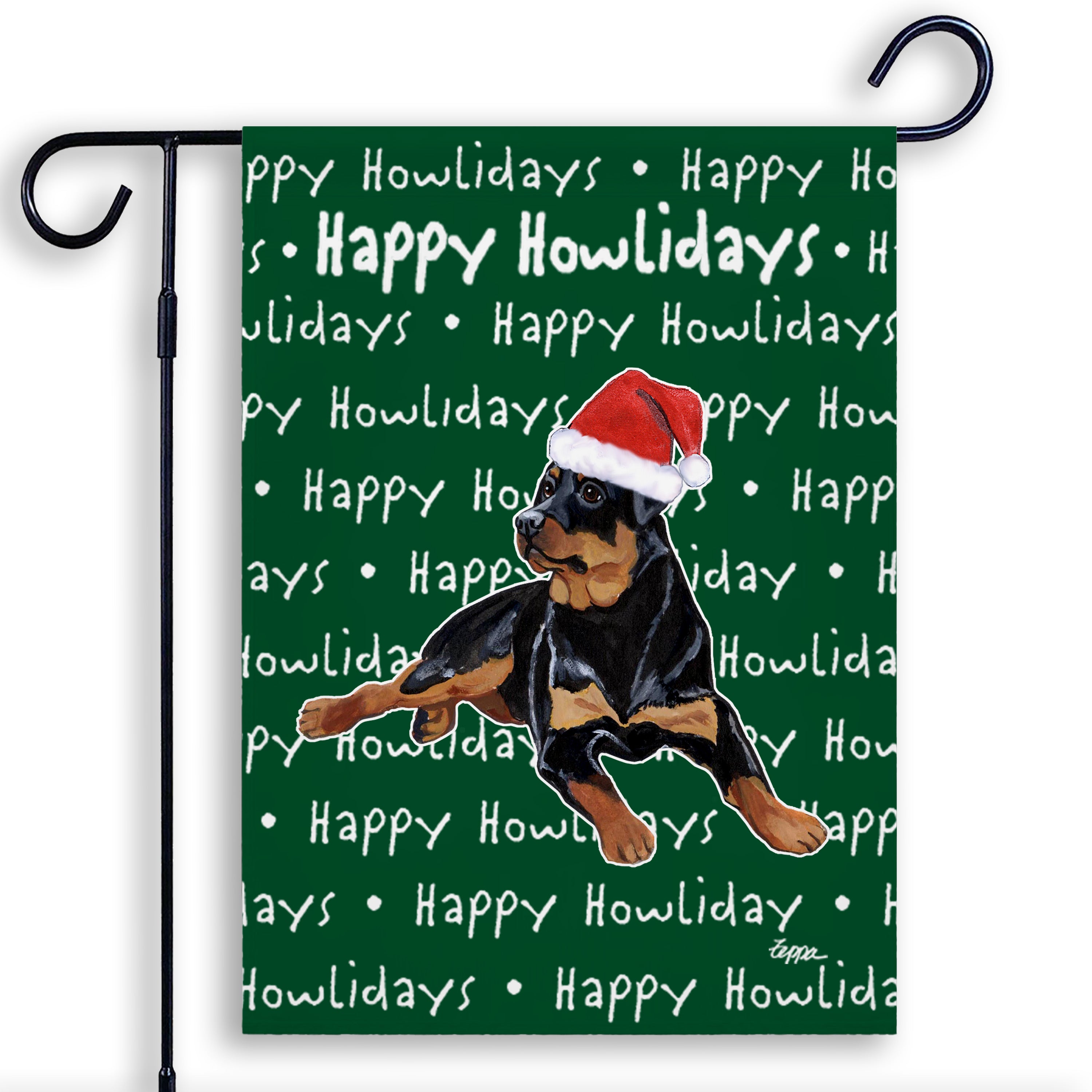 Rottweiler Christmas Garden Flag