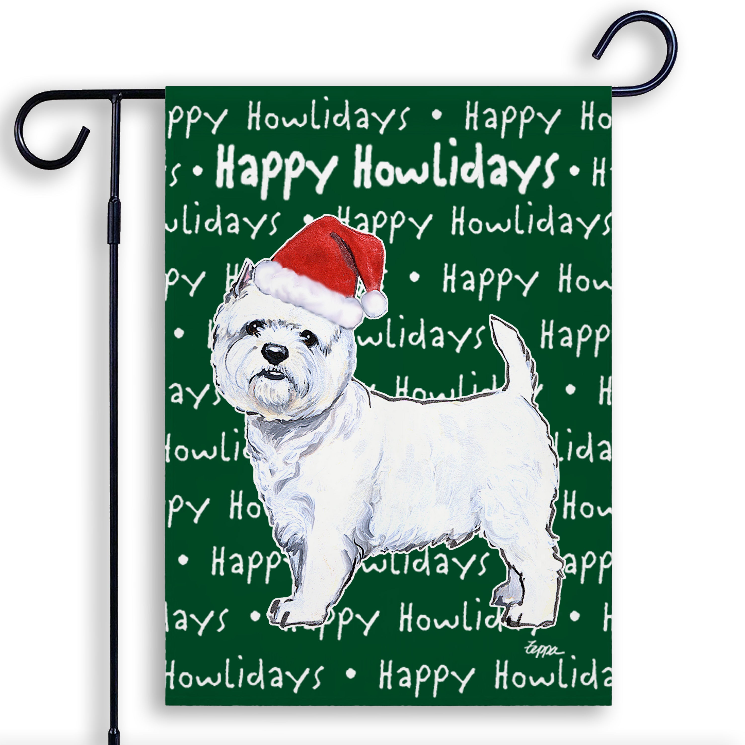 West Highland Terrier Christmas Garden Flag