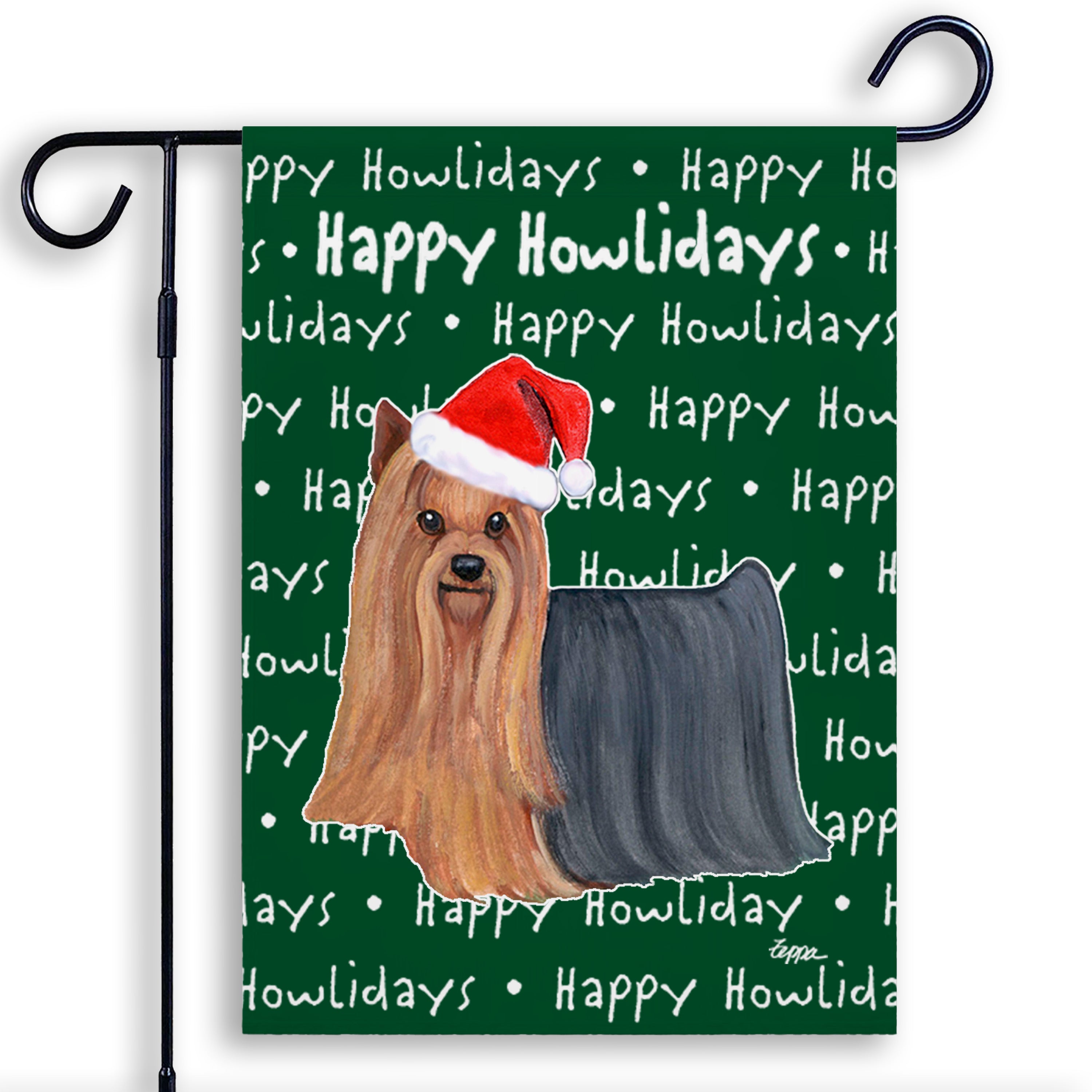 Yorkshire Terrier Christmas Garden Flag