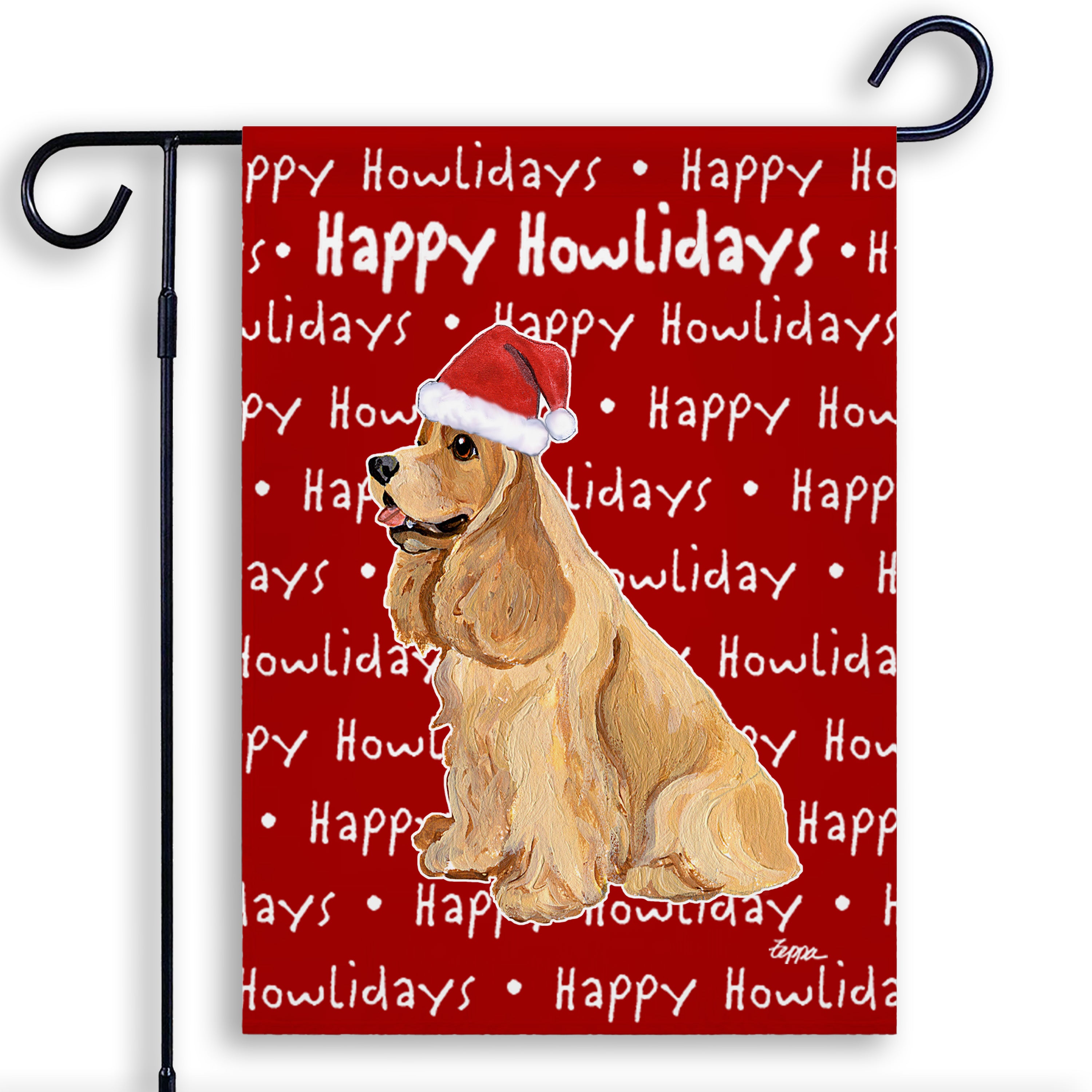 American Cocker Spaniel Christmas Garden Flag