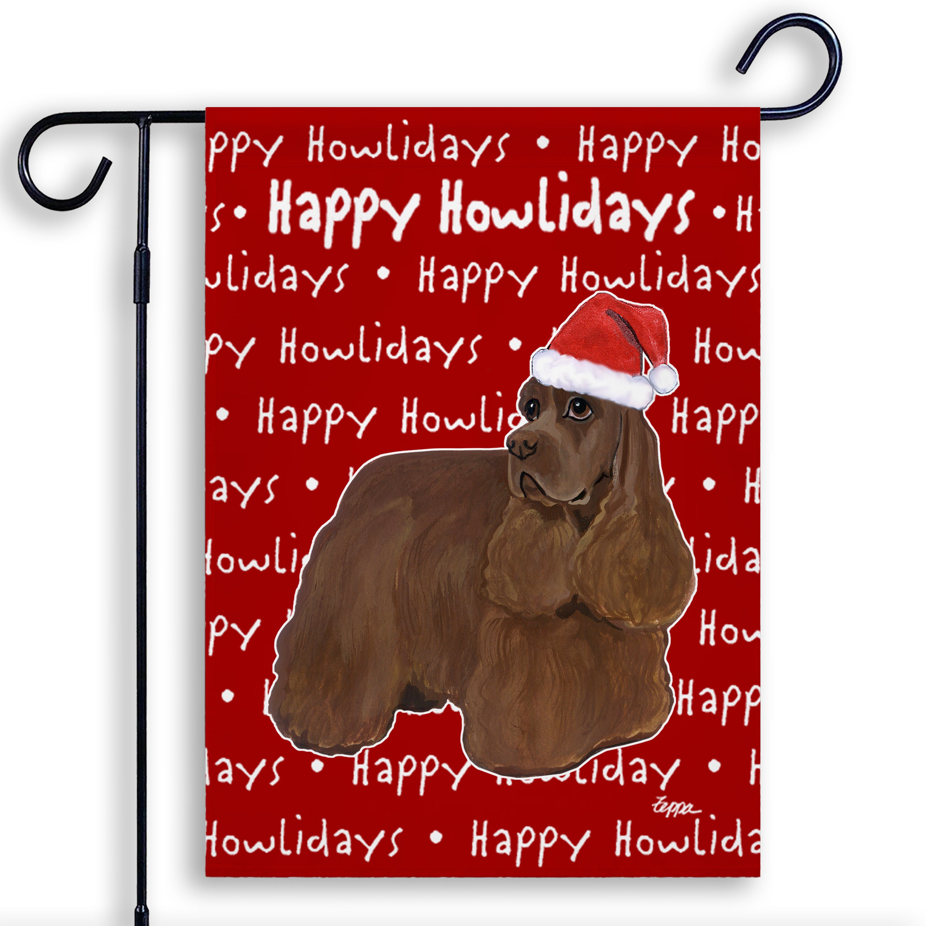 American Cocker Spaniel Christmas Garden Flag
