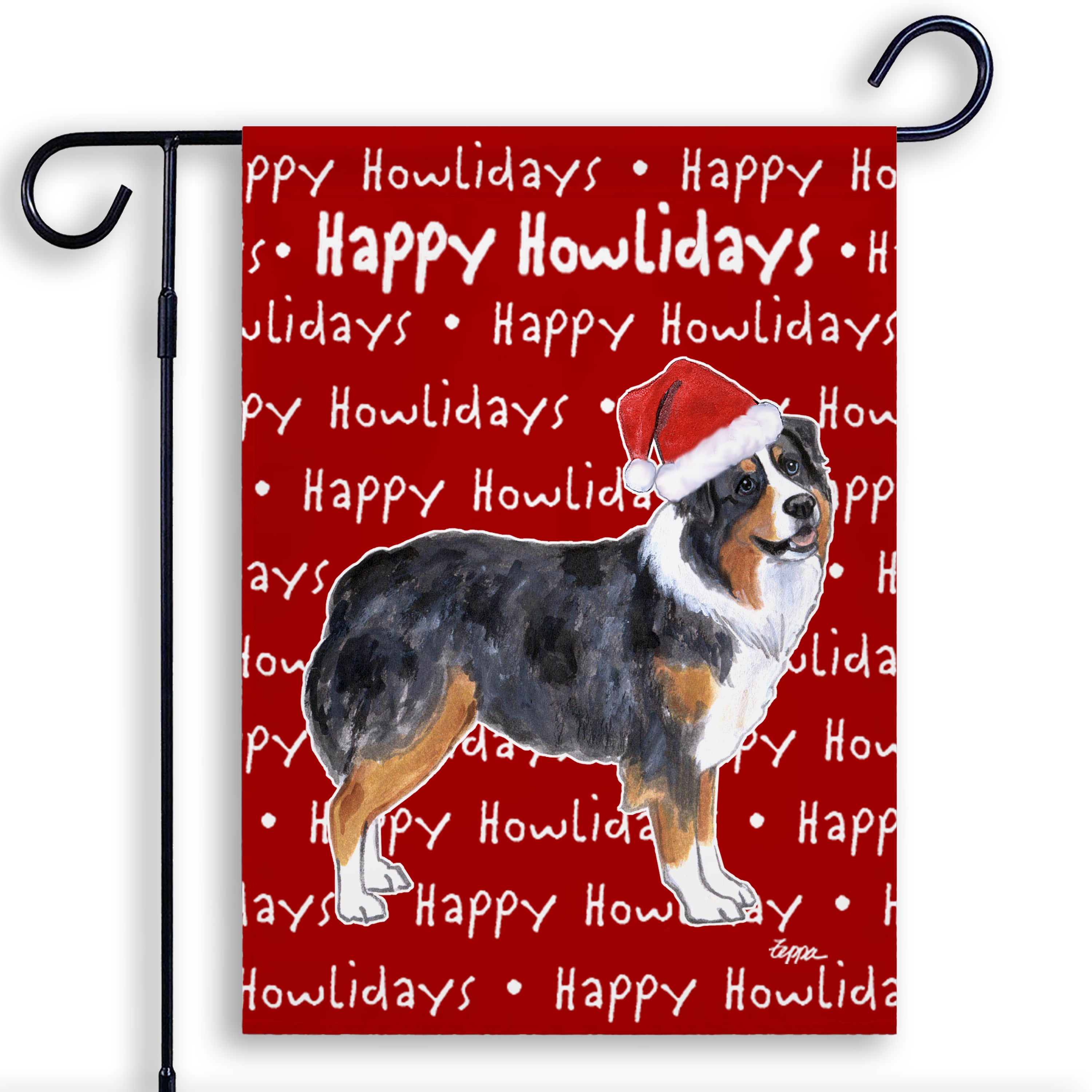Australian Shepherd Christmas Garden Flag