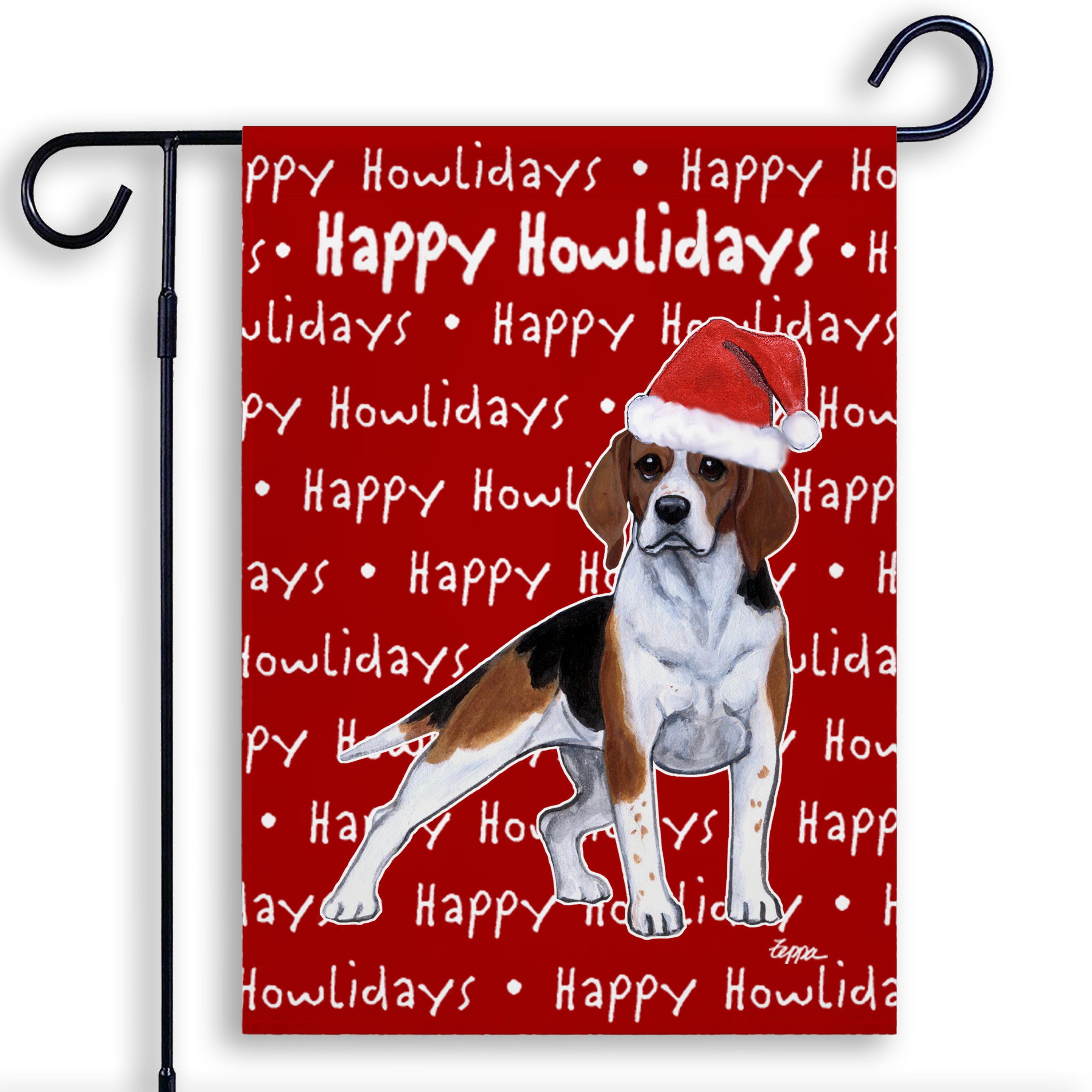 Beagle Christmas Garden Flag