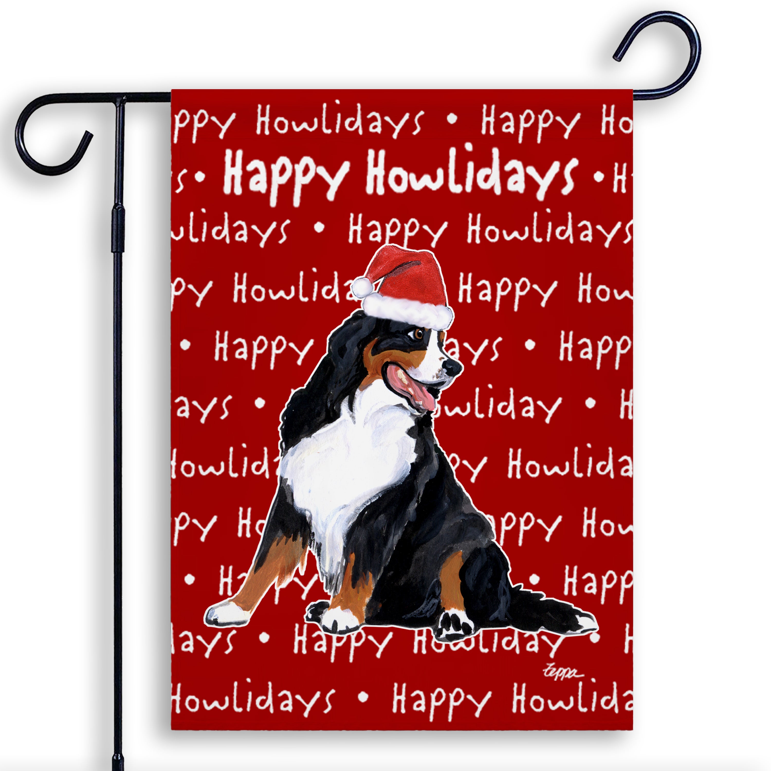 Bernese Mountain Dog Christmas Garden Flag