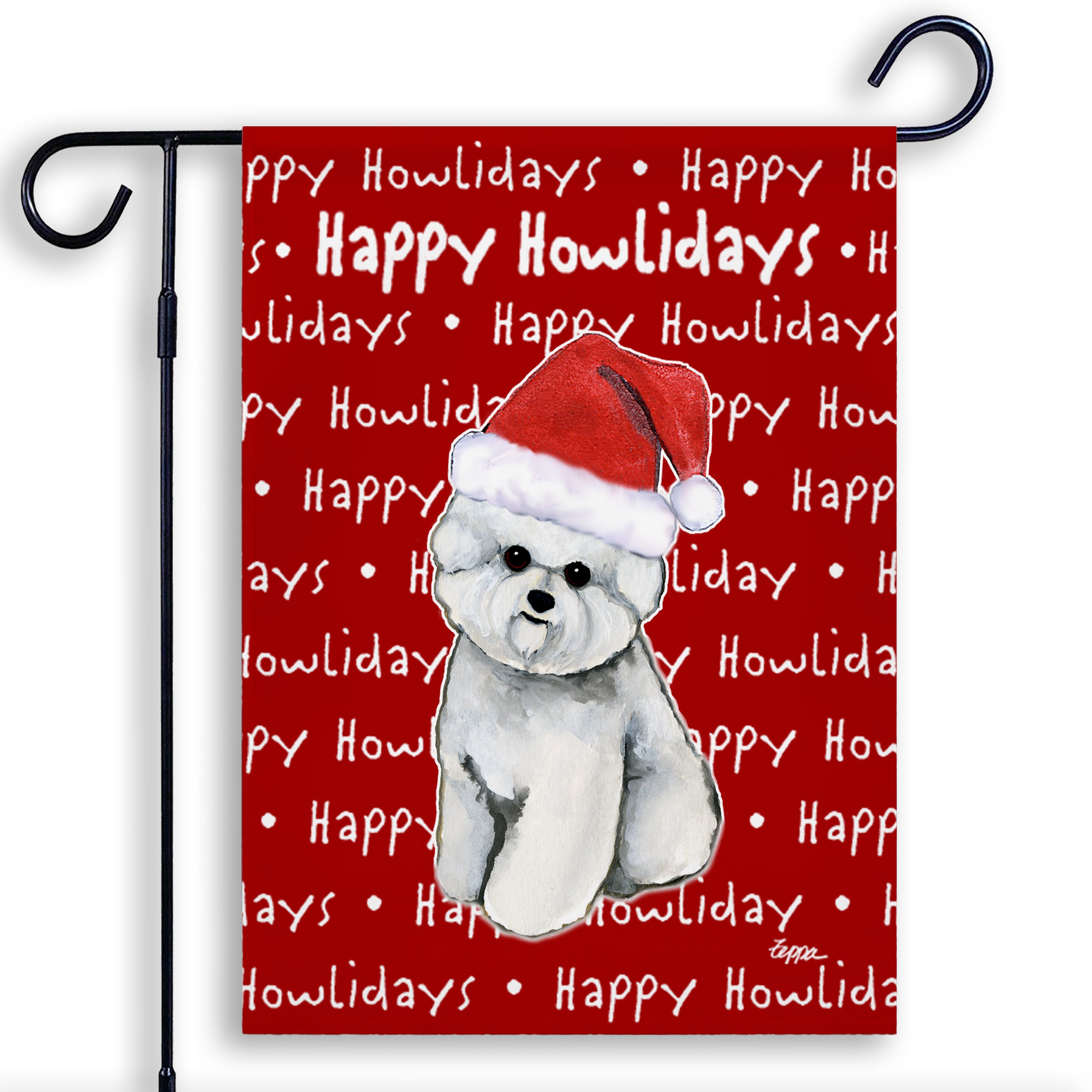 Bichon Frise Christmas Garden Flag