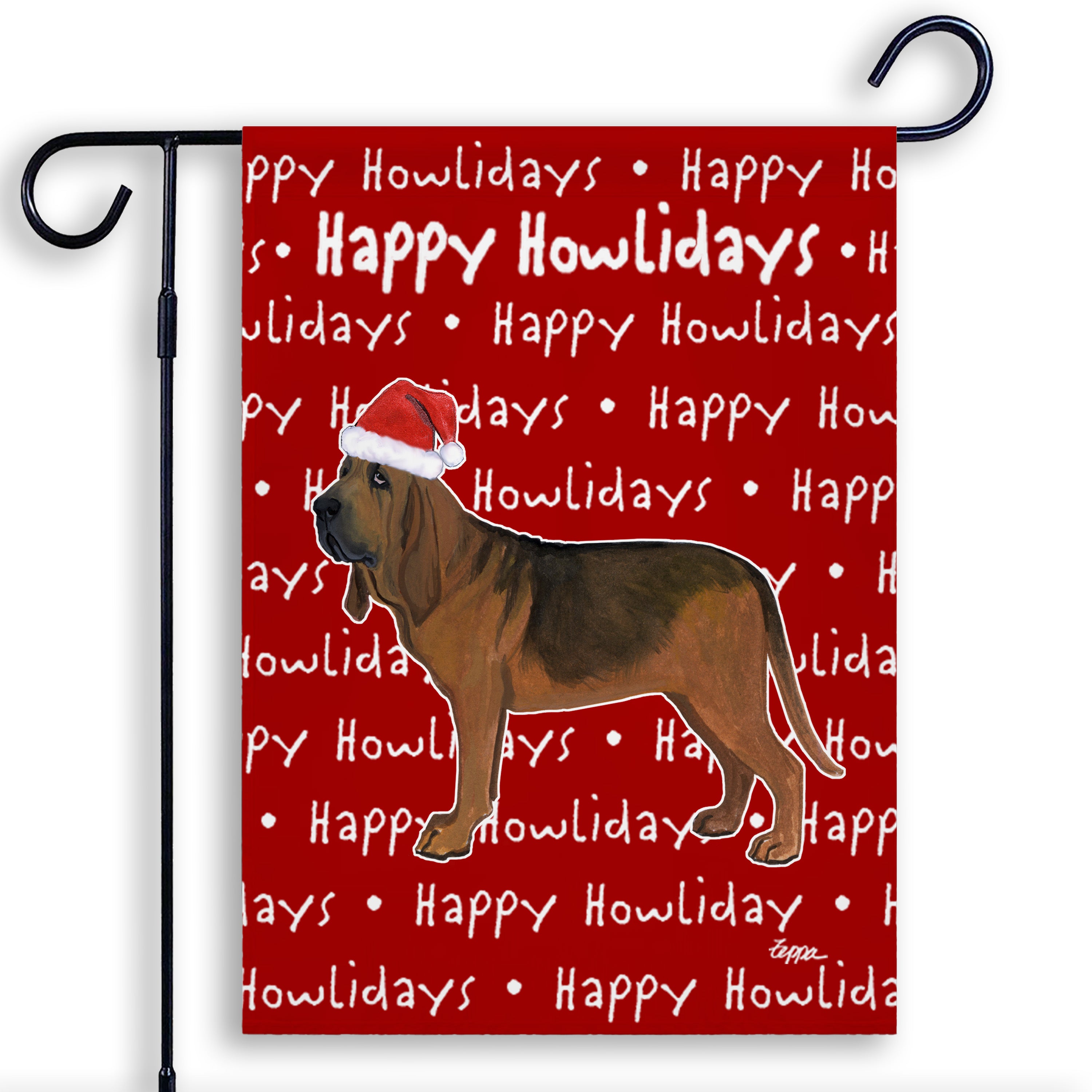 Bloodhound Christmas Garden Flag