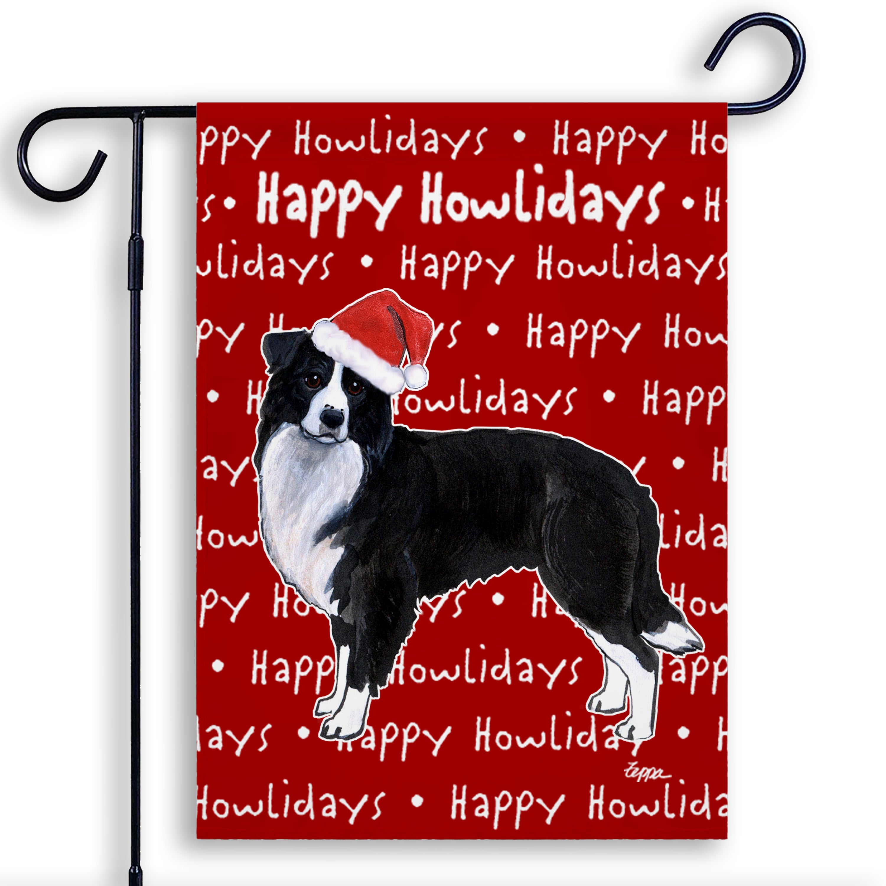 Border Collie Christmas Garden Flag