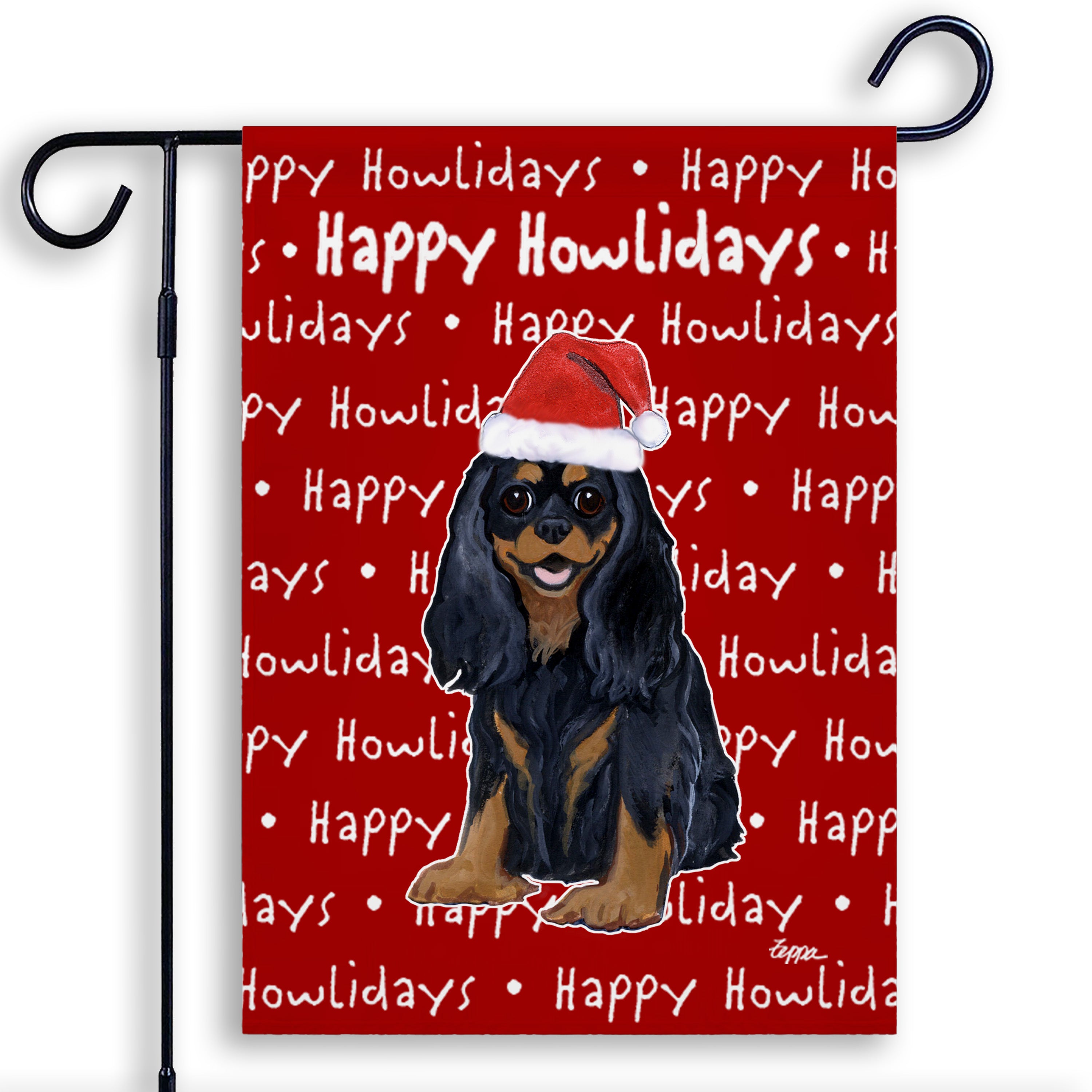 Cavalier King Charles Spaniel Christmas Garden Flag