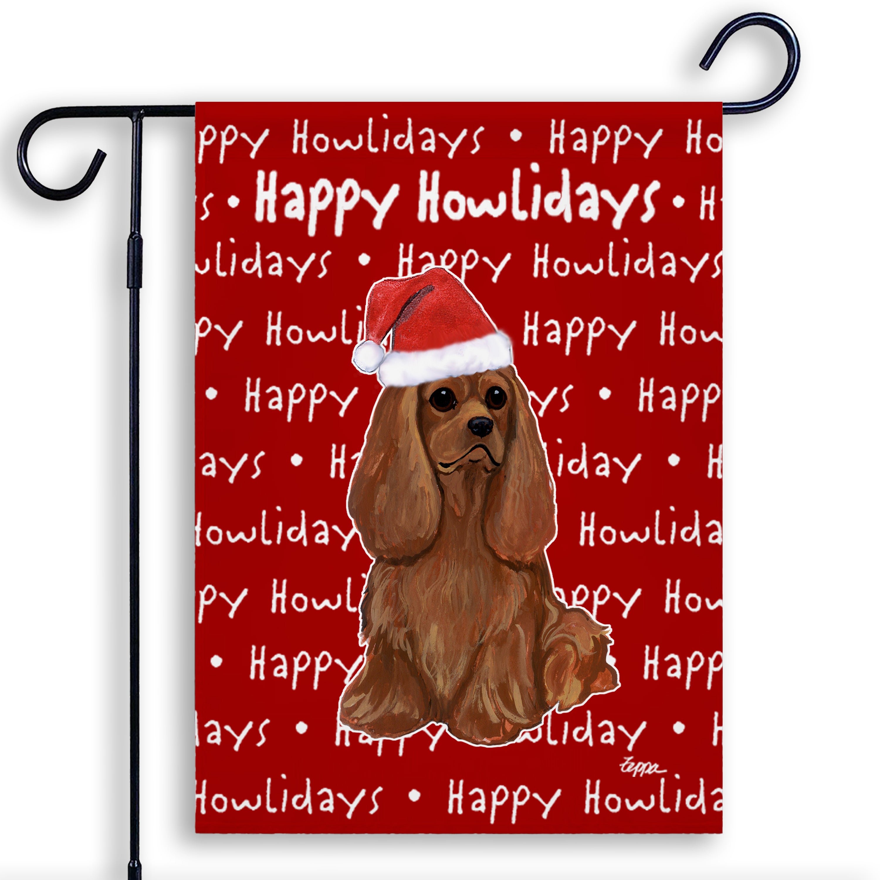Cavalier King Charles Spaniel Christmas Garden Flag