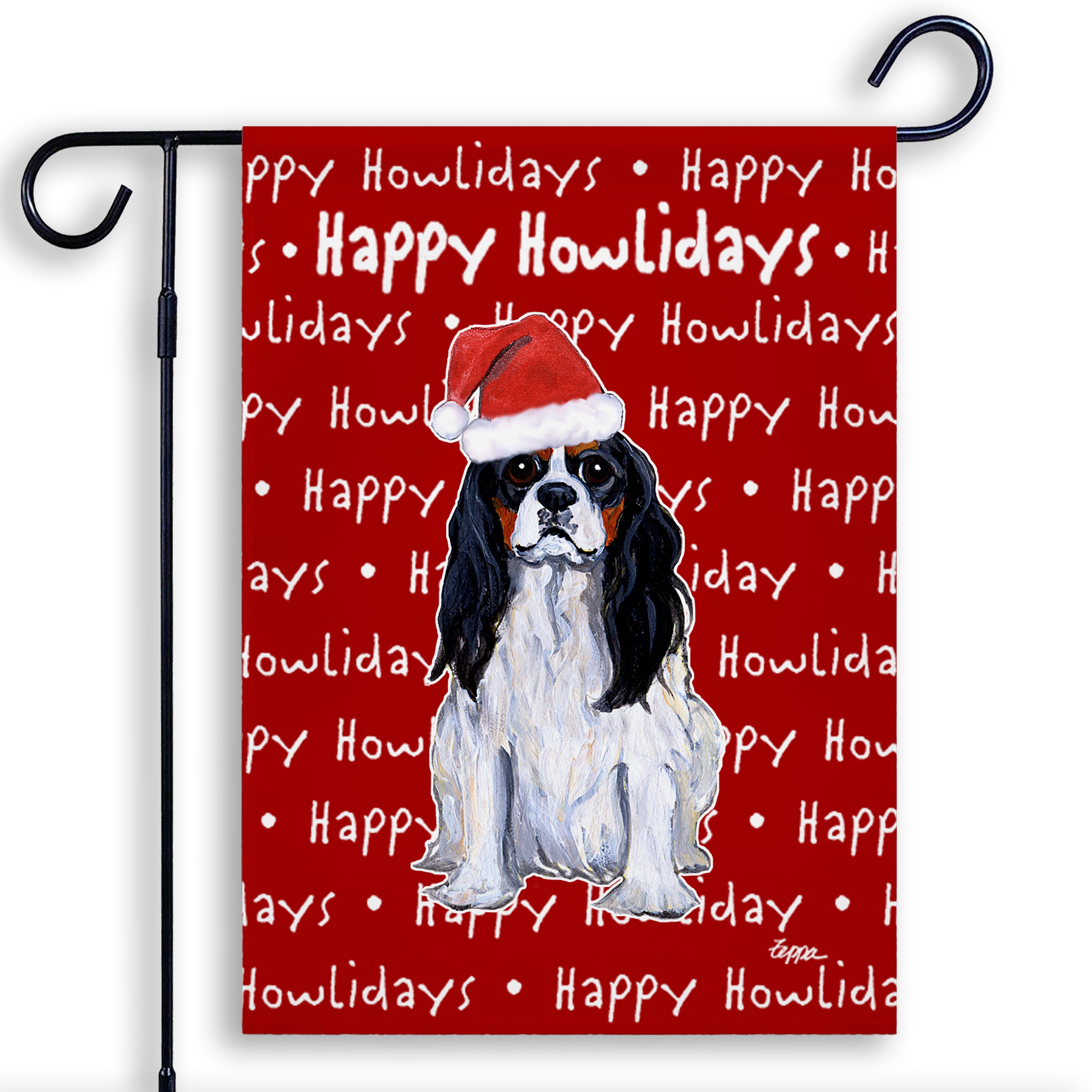 Cavalier King Charles Spaniel Christmas Garden Flag